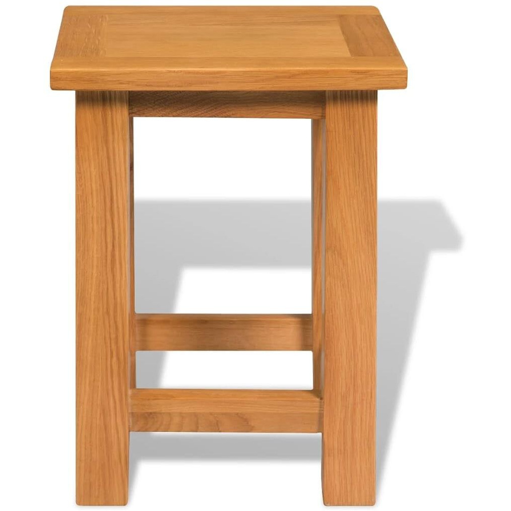 Vidaxl Brown End Table/Nightstand - Solid Oak Wood And Mdf Veneer | Compact Design For Small Rooms | Durable And Functional | Rectangular Side/End Table Console