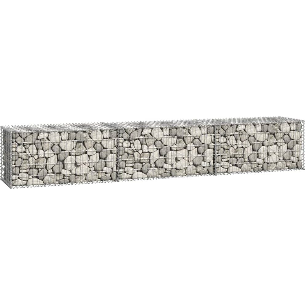 Vidaxl Gabion Wall With Covers, Galvanized Steel, Weather-Resistant And Rustproof, Ideal For Residential & Commercial Landscaping, Easy Assembly, 118"&quotX19.7"&quotX19.7""
