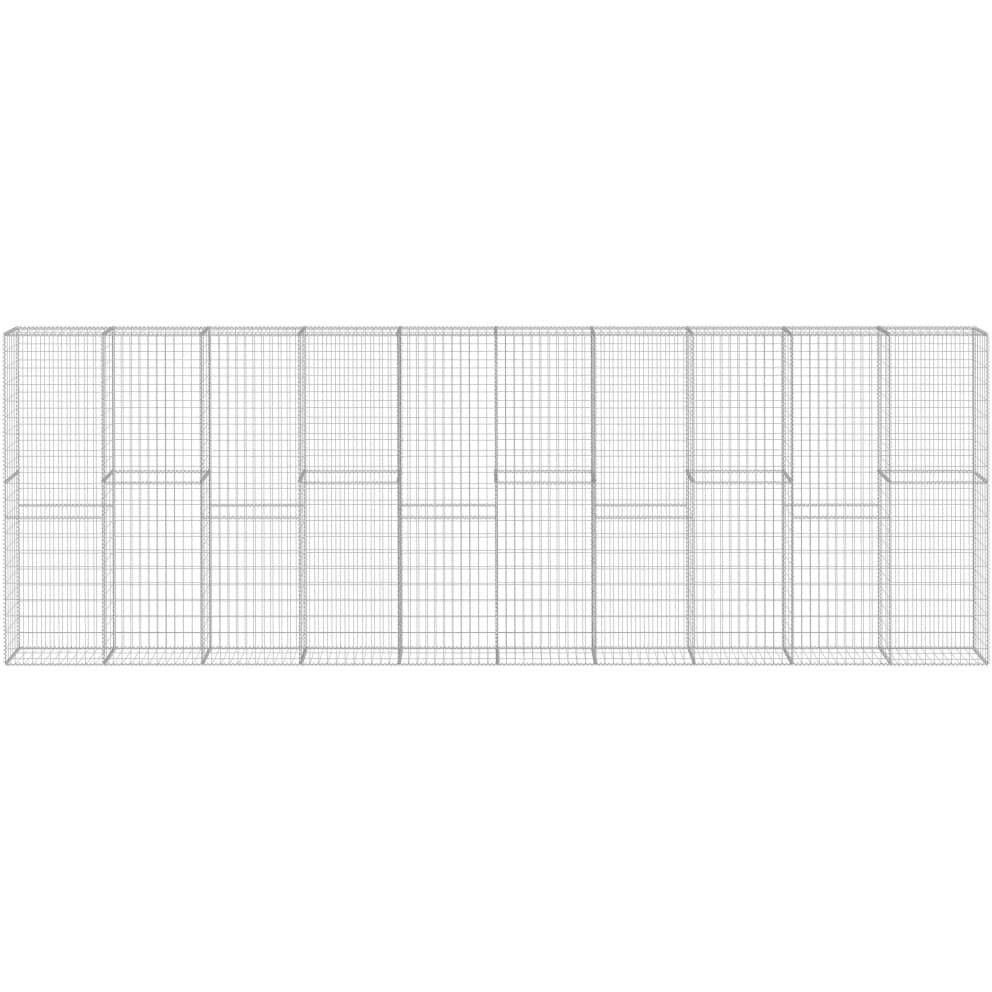 Vidaxl Gabion Wall With Covers - Rustproof Galvanized Steel Retaining Wall For Residential And Commercial Use, Easy Assembly, Loading Capacity 87.4 Lb/Ft, 236.2"&quotX11.8"&quotX78.7""