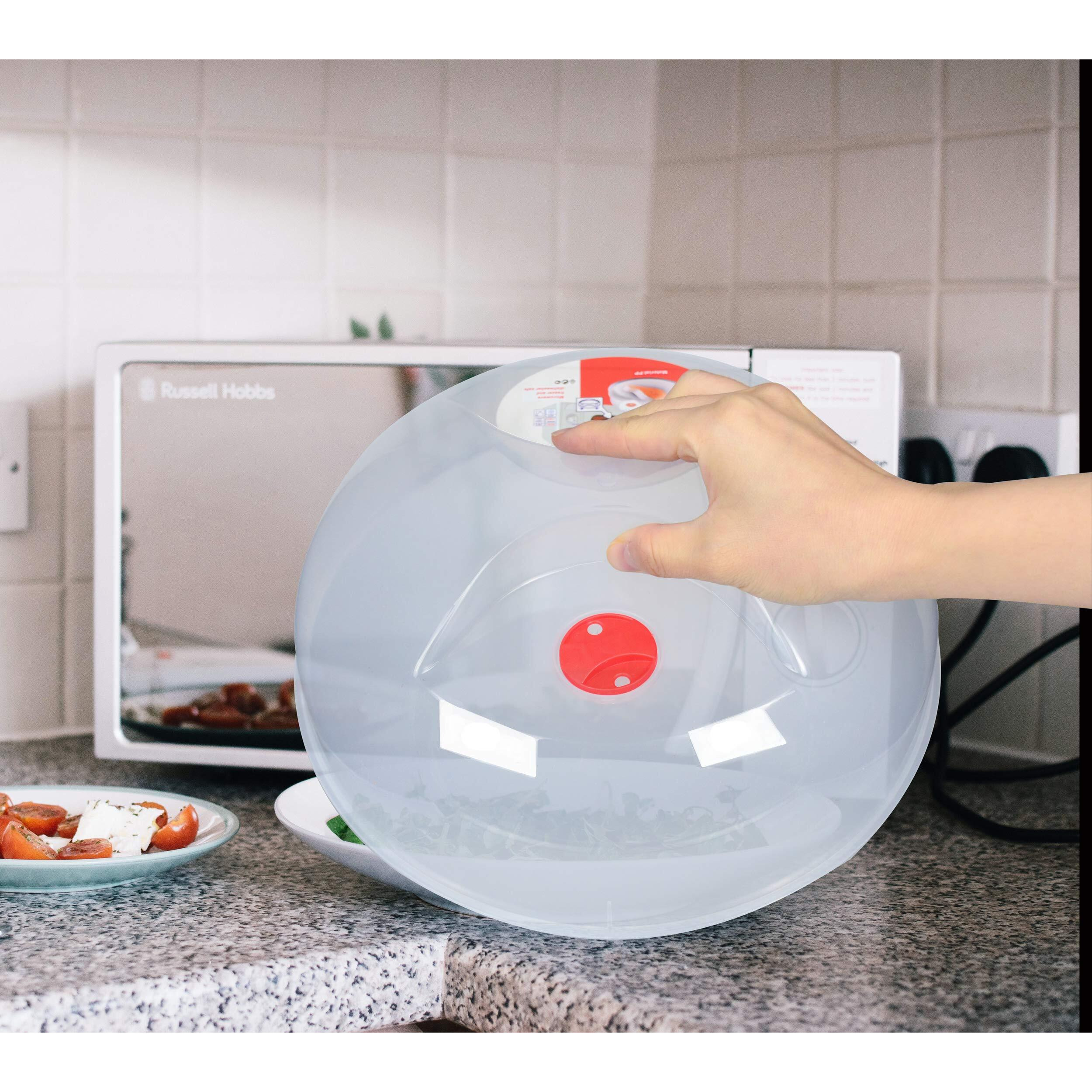 Large Microwave Cover For Food Easy Grip Microwave Splatter Cover Guard Lid With Steam Vent And Bpa Free & 11.5 Inch, Dishwasher Safe
