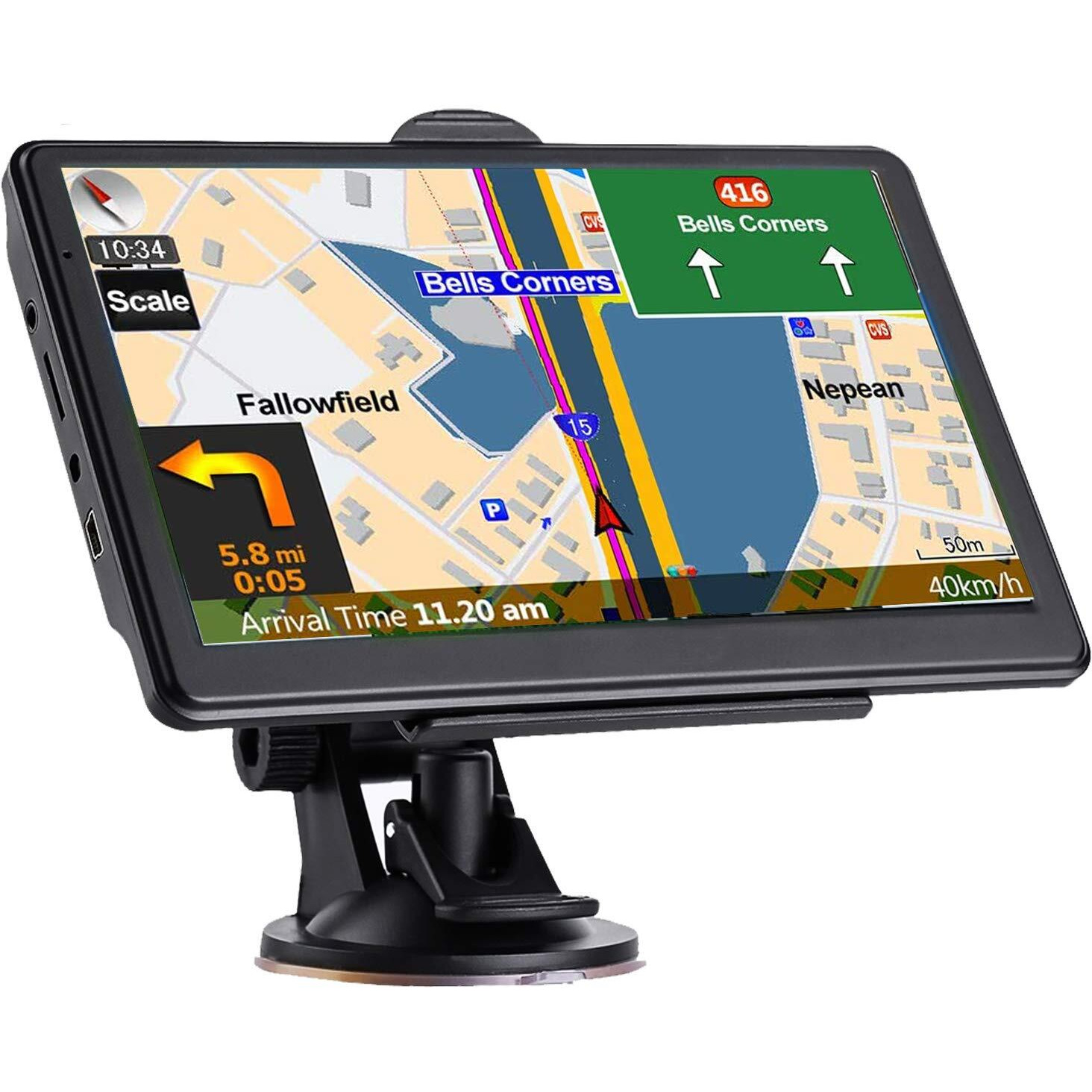 Gps Navigation For Car, Latest 2025 Map,7 Inch Touch Screen Real Voice Spoken Turn-By-Turn Direction Reminding Navigation System For Cars, Vehicle Gps Satellite Navigator With(Free Lifetime Updates)