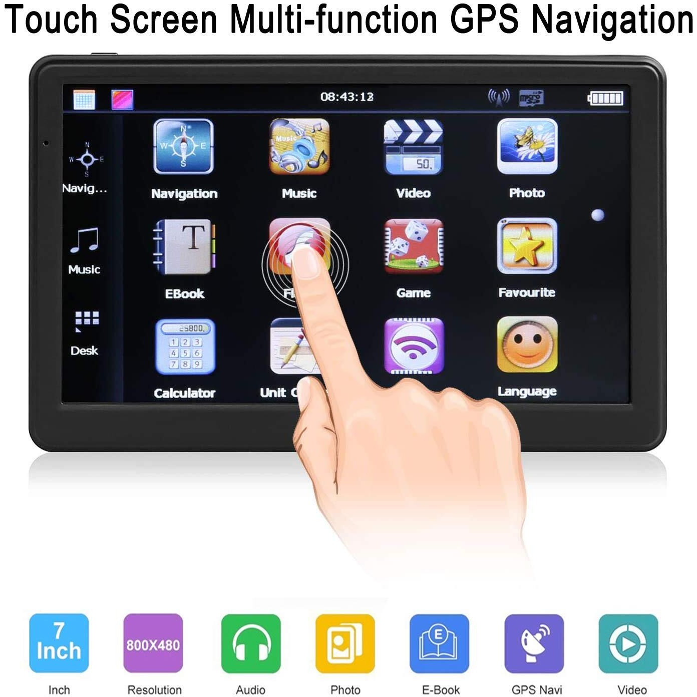 Gps Navigation For Car, Latest 2025 Map,7 Inch Touch Screen Real Voice Spoken Turn-By-Turn Direction Reminding Navigation System For Cars, Vehicle Gps Satellite Navigator With(Free Lifetime Updates)