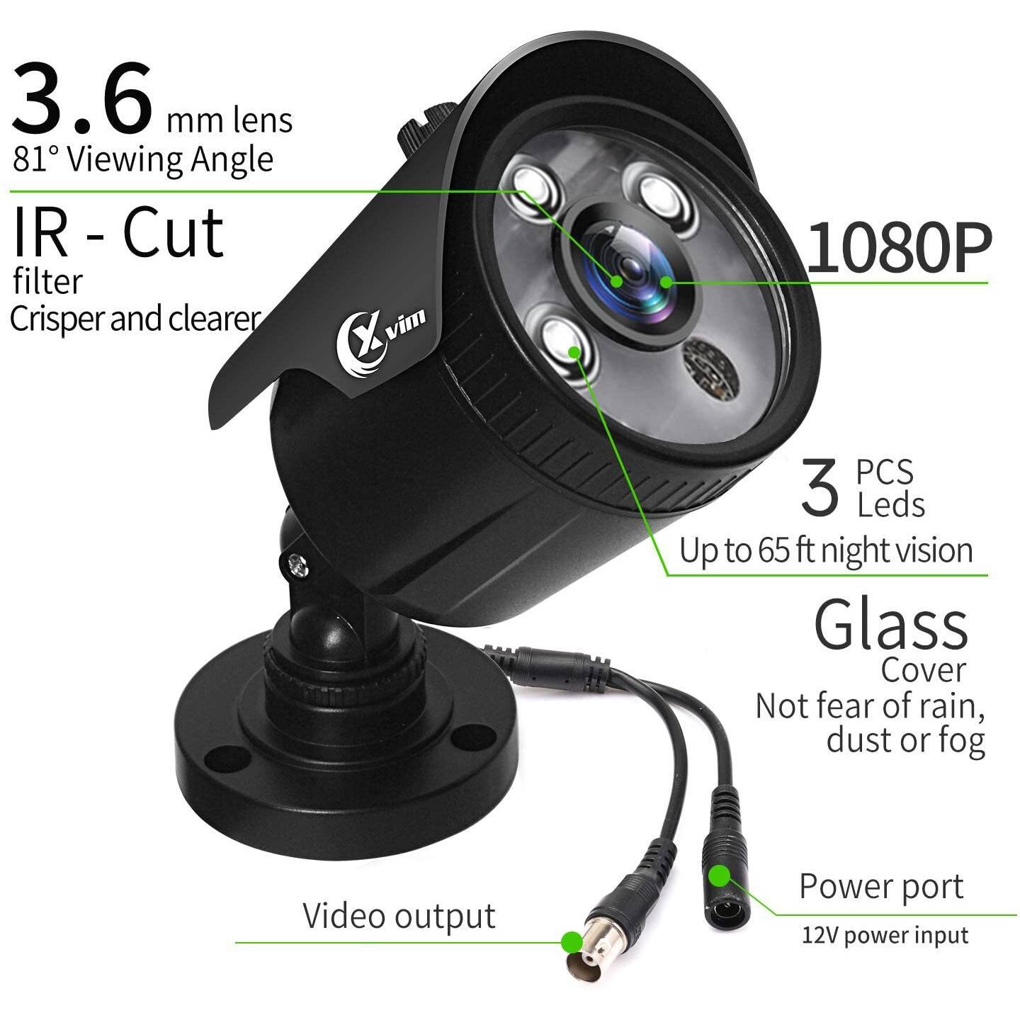 Xvim 8Ch 1080P Wired Security Camera System With 1Tb Hard Drive, 8Pcs Hd Outdoor Home Surveillance Cameras Night Vision Remote Access Motion Alert