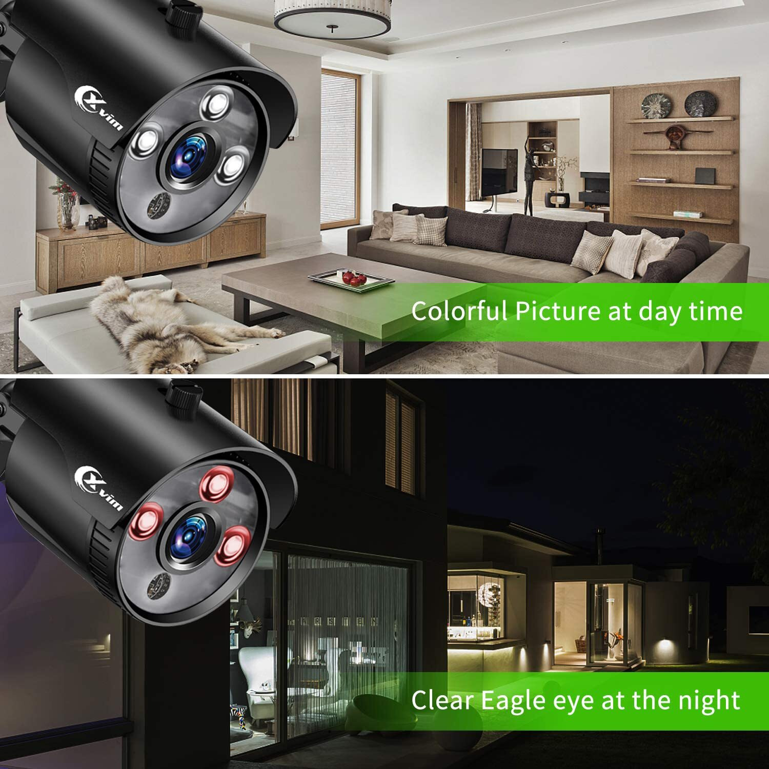 Xvim 8Ch 1080P Wired Security Camera System With 1Tb Hard Drive, 8Pcs Hd Outdoor Home Surveillance Cameras Night Vision Remote Access Motion Alert