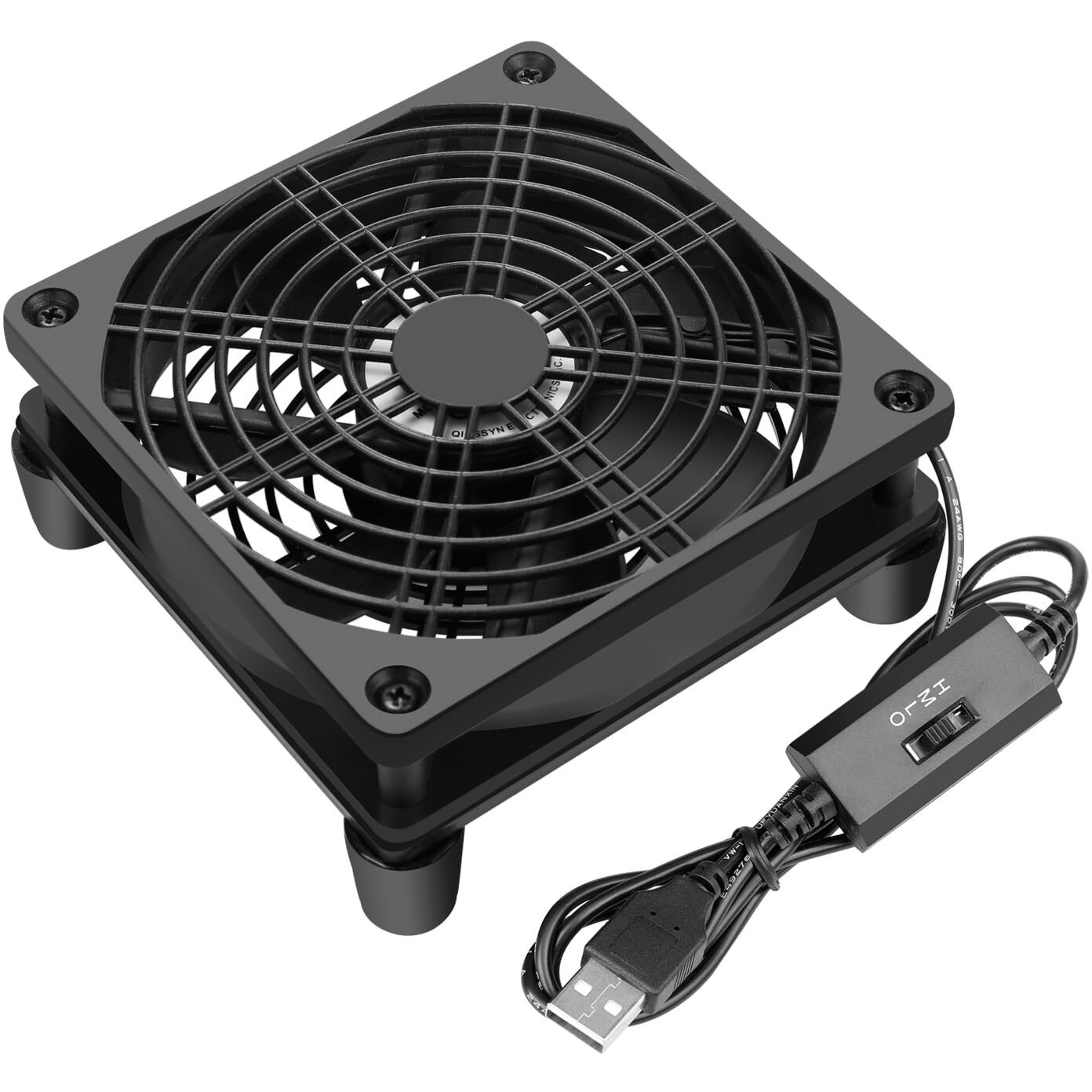 Qirssyn Usb Computer Fan Quiet, 5V Powered Fan With Speed Controller For Router Modem Receiver Dvr Xbox Tv Box Cooling