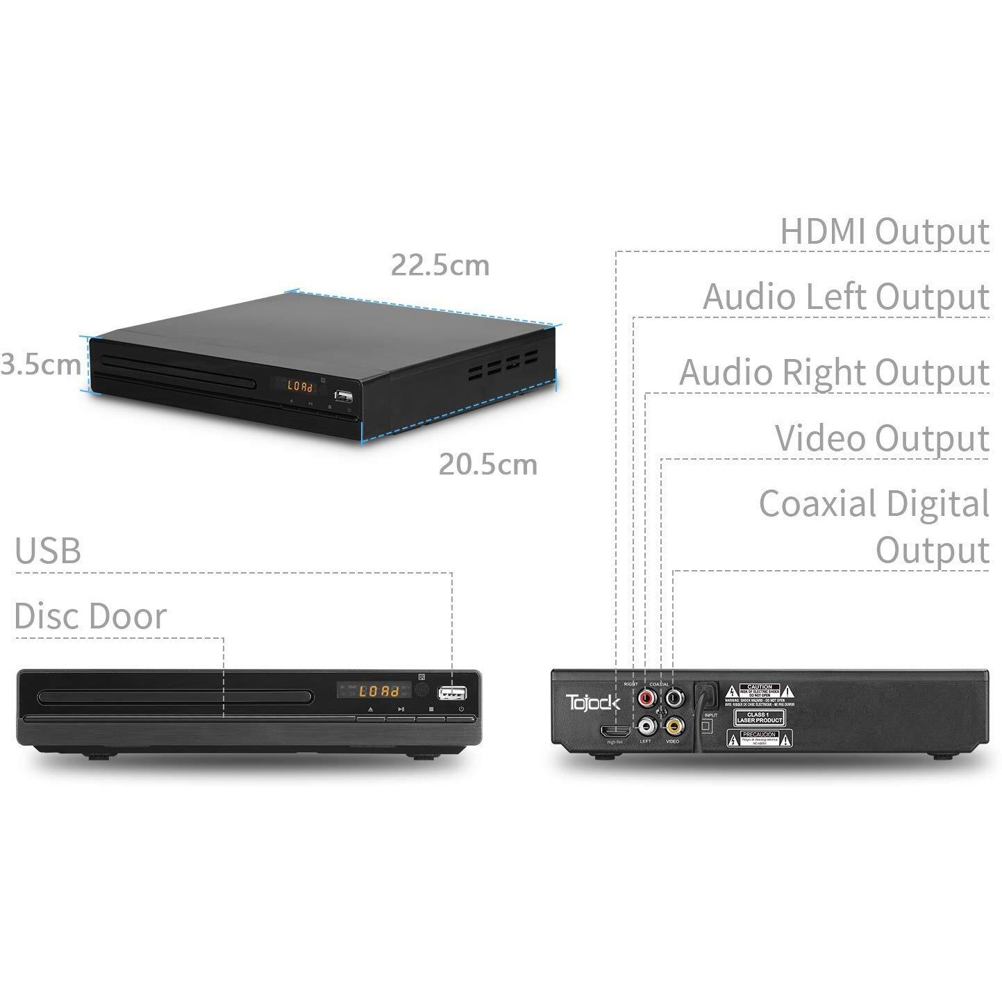 Hd Dvd Player, Cd Players For Home, Dvd Players For Tv, Hdmi And Rca Cable Included, Up-Convert To Hd 1080P, All Region, Breakpoint Memory, Built-In Pal/Ntsc, Usb 2.0, Tojock