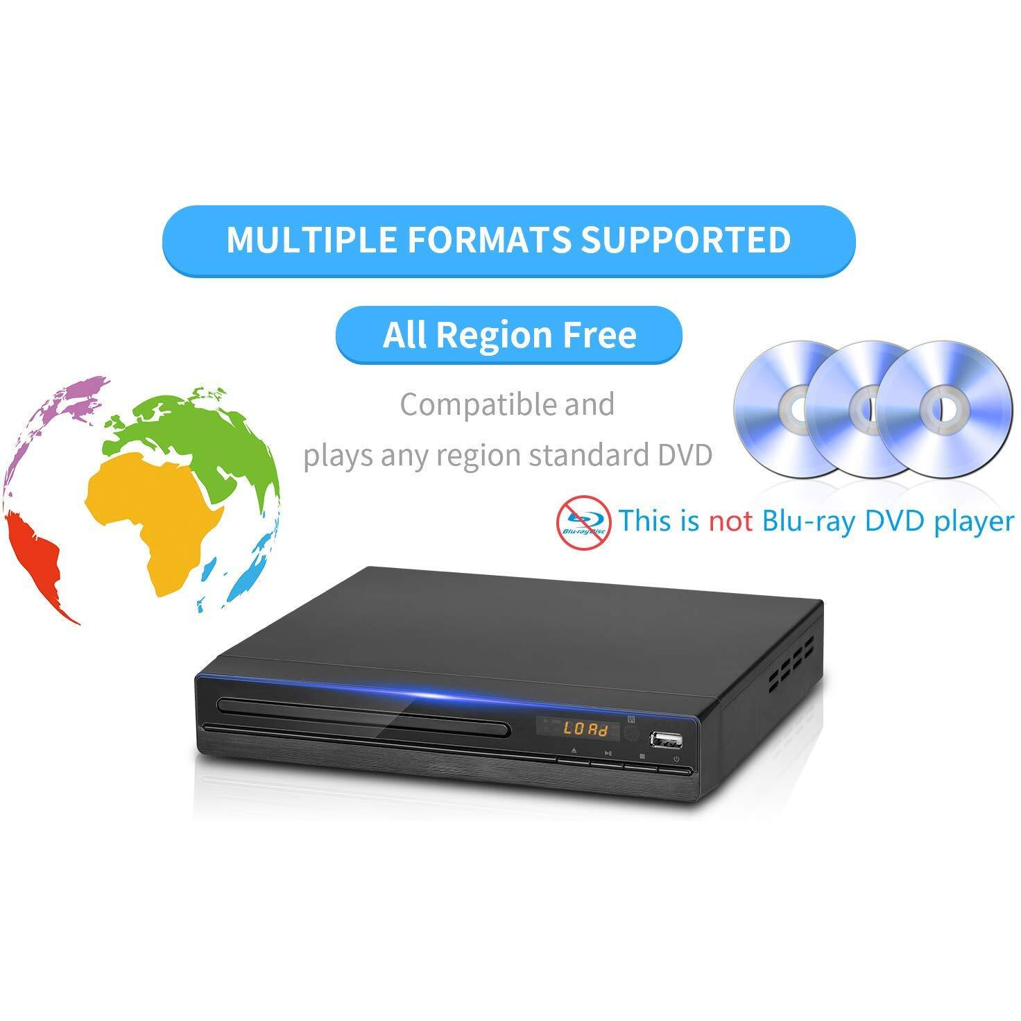 Hd Dvd Player, Cd Players For Home, Dvd Players For Tv, Hdmi And Rca Cable Included, Up-Convert To Hd 1080P, All Region, Breakpoint Memory, Built-In Pal/Ntsc, Usb 2.0, Tojock