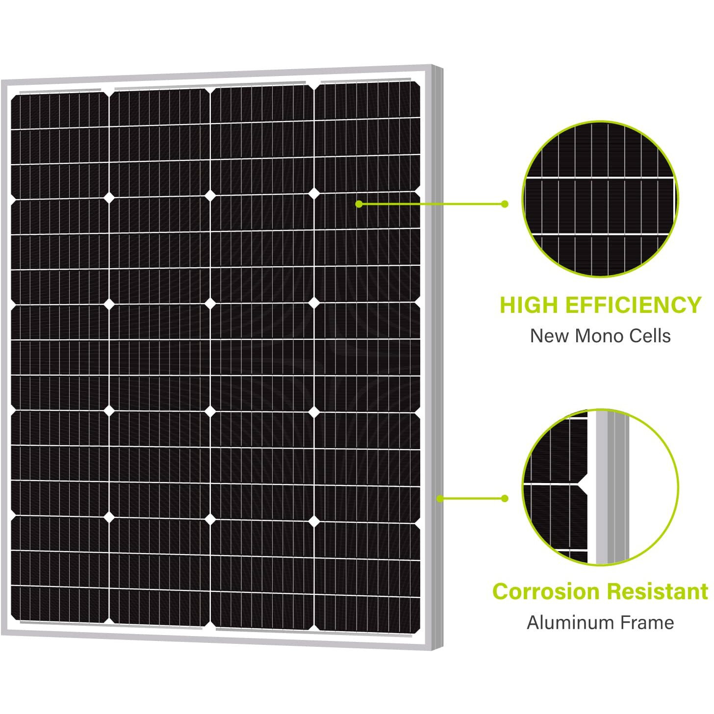Newpowa 9Bb 120W 24V Solar Panel High-Efficiency Monocrystalline 24V Pv Module Designed For 24V Off Grid System, Charge Your 24V Battery Of Rv, Boat, Camper, Trailer, Gate Opener