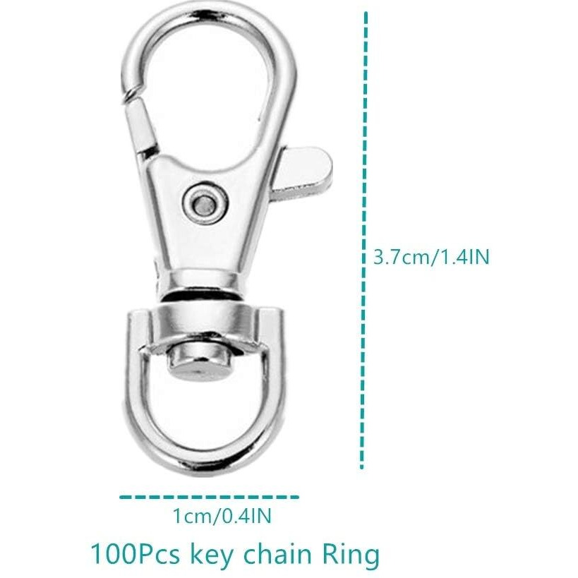 120Pcs Premium Swivel Lanyard Snap Hook With Key Rings, Metal Keychain Hooks For Jewelry Making, Crafts (Silver)
