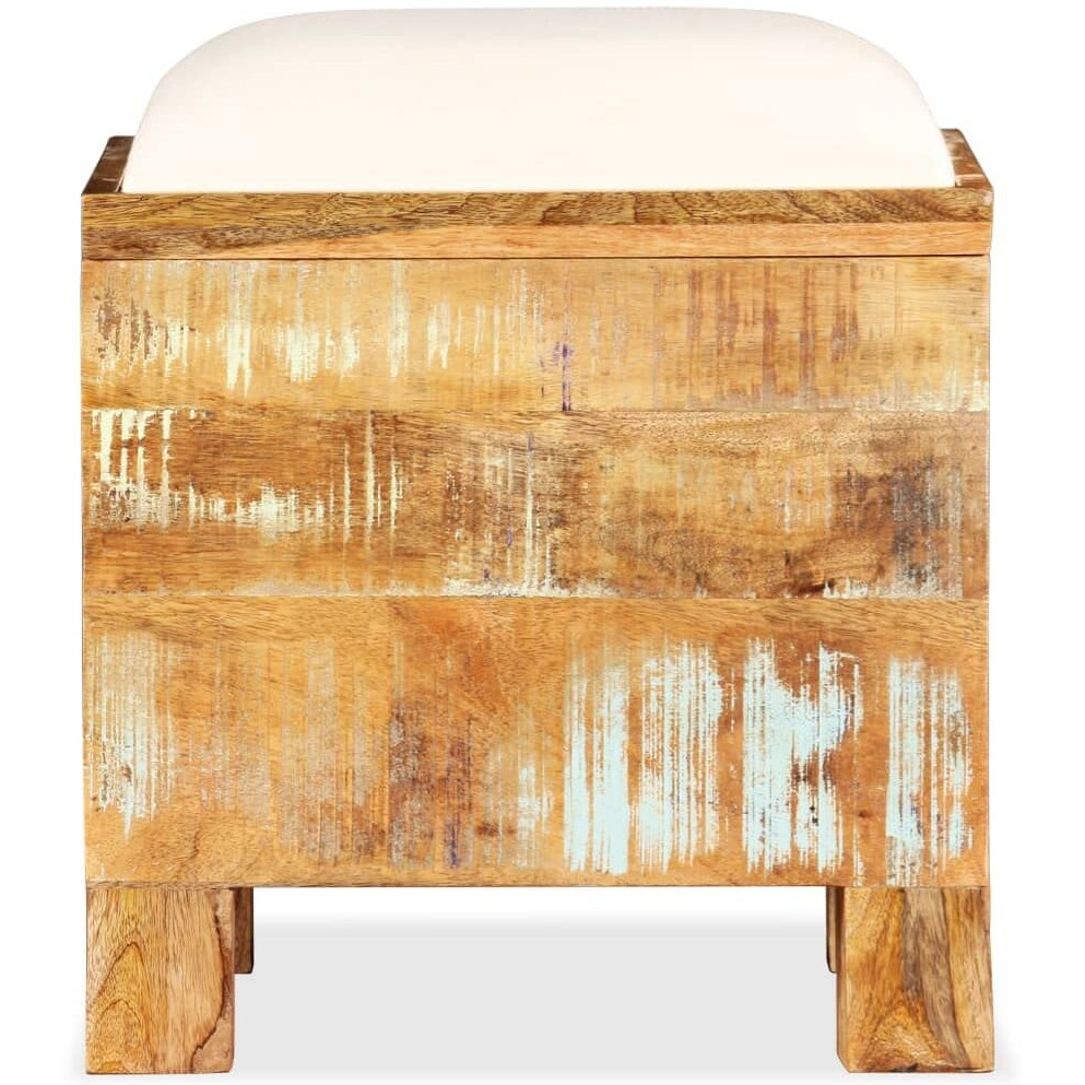 Vidaxl Comfortable Storage Bench - Brown Solid Reclaimed Wood, With Hidden Compartment, Vintage Design, Pre-Assembled