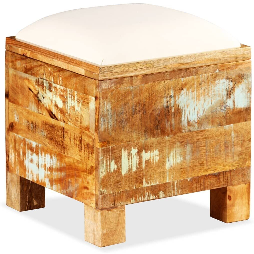 Vidaxl Comfortable Storage Bench - Brown Solid Reclaimed Wood, With Hidden Compartment, Vintage Design, Pre-Assembled