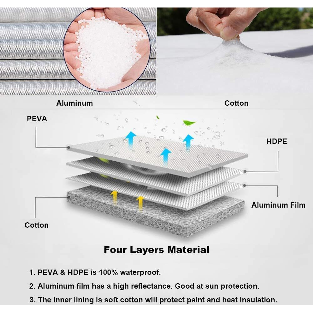 Kayme Rv Tire Covers Set Of 4, Travel Trailer Camper Truck Suv Motorhome Waterproof Wheel Cover, Sun Rain Snow Protector, Fit 27-29 Inch Tire Diameter/Silver
