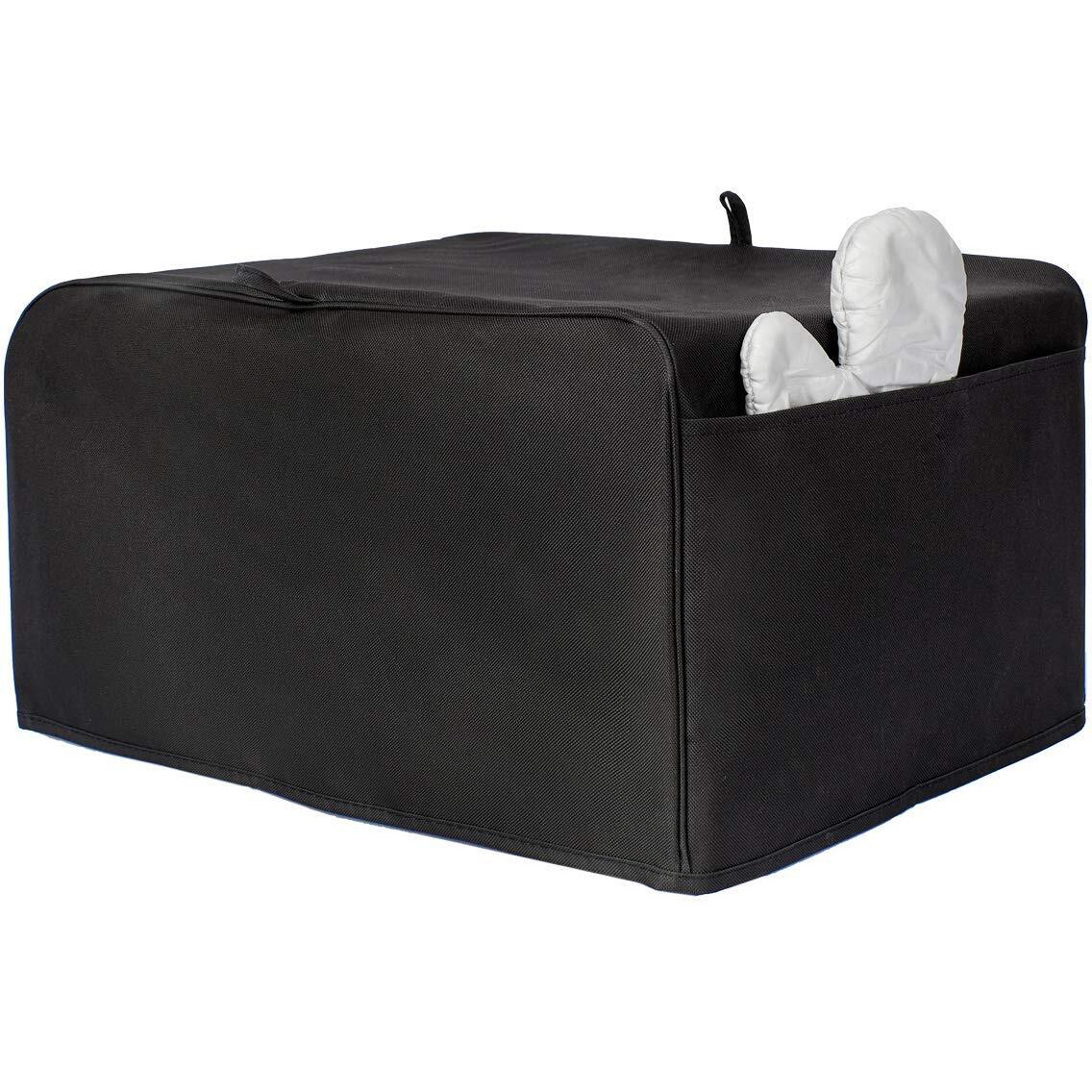 Cactiye Toaster Oven Dust Cover With Accessory Pockets Compatible With Hamilton Beach 6 Slice Of Toaster Oven (Black