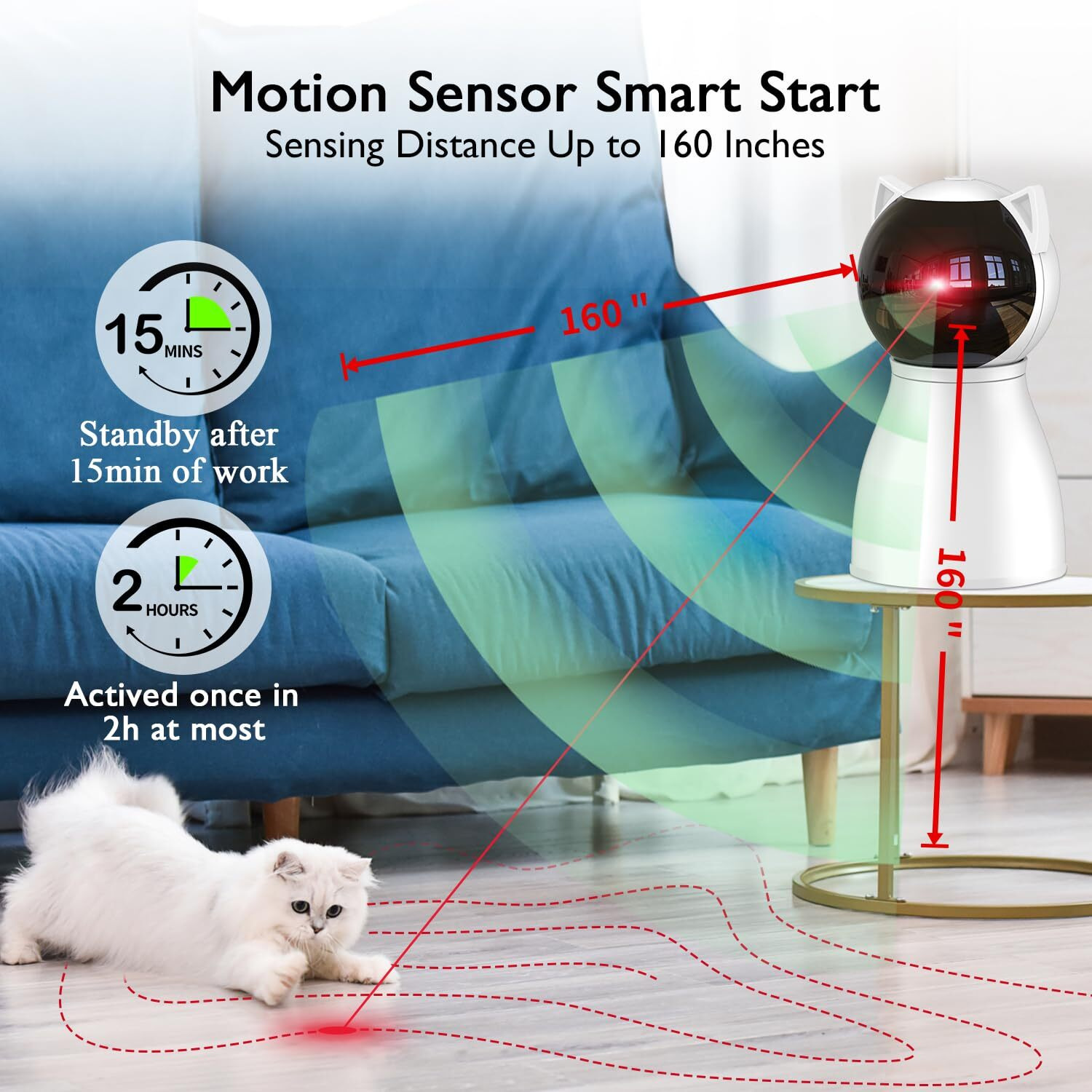Valonii Cat Toys [2025 Newly Upgraded] Real Random Trajectory Rechargeable Motion Activated Cat Laser Toy Automatic,Interactive Cat Toys For Indoor Cats/Kitten/Dogs