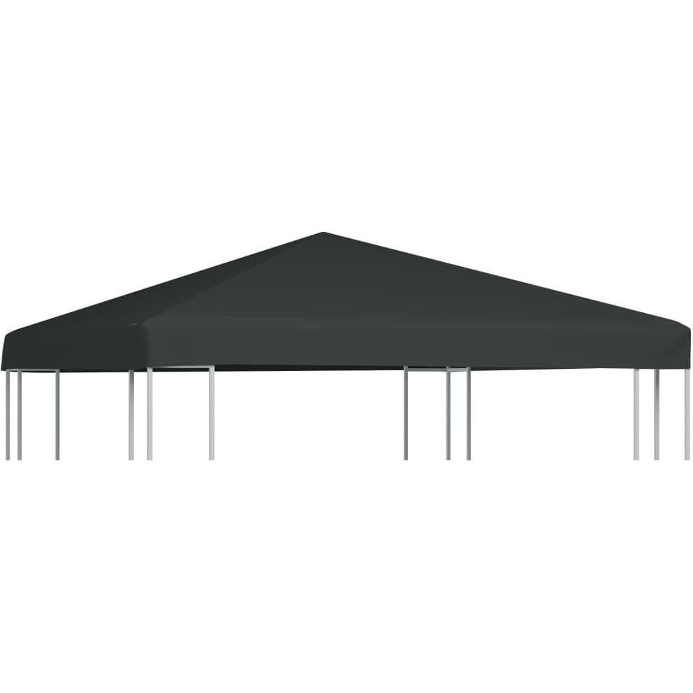 Vidaxl Durable Gazebo Top Cover 9.8'X9.8' - Gray, Water Resistant Polyester Fabric With Pvc Coating, Sun & Light Rain Protection, Easy Installation With Hook & Loop Fasteners