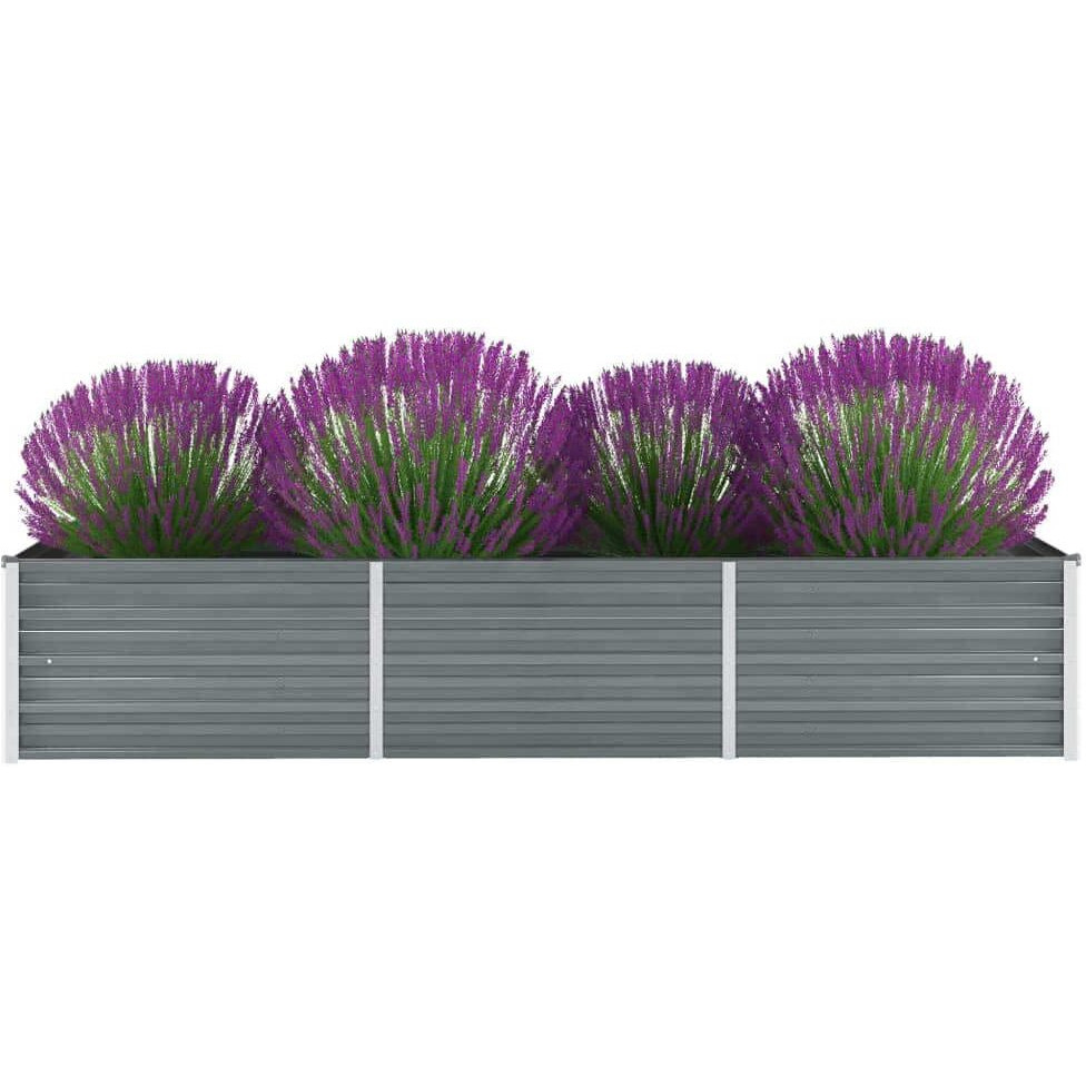 Vidaxl Outdoor Galvanized Steel Garden Raised Bed - Large, Gray, 94.5"&quotX31.5"&quotX17.7"" - Diy Friendly - Weather Resistant
