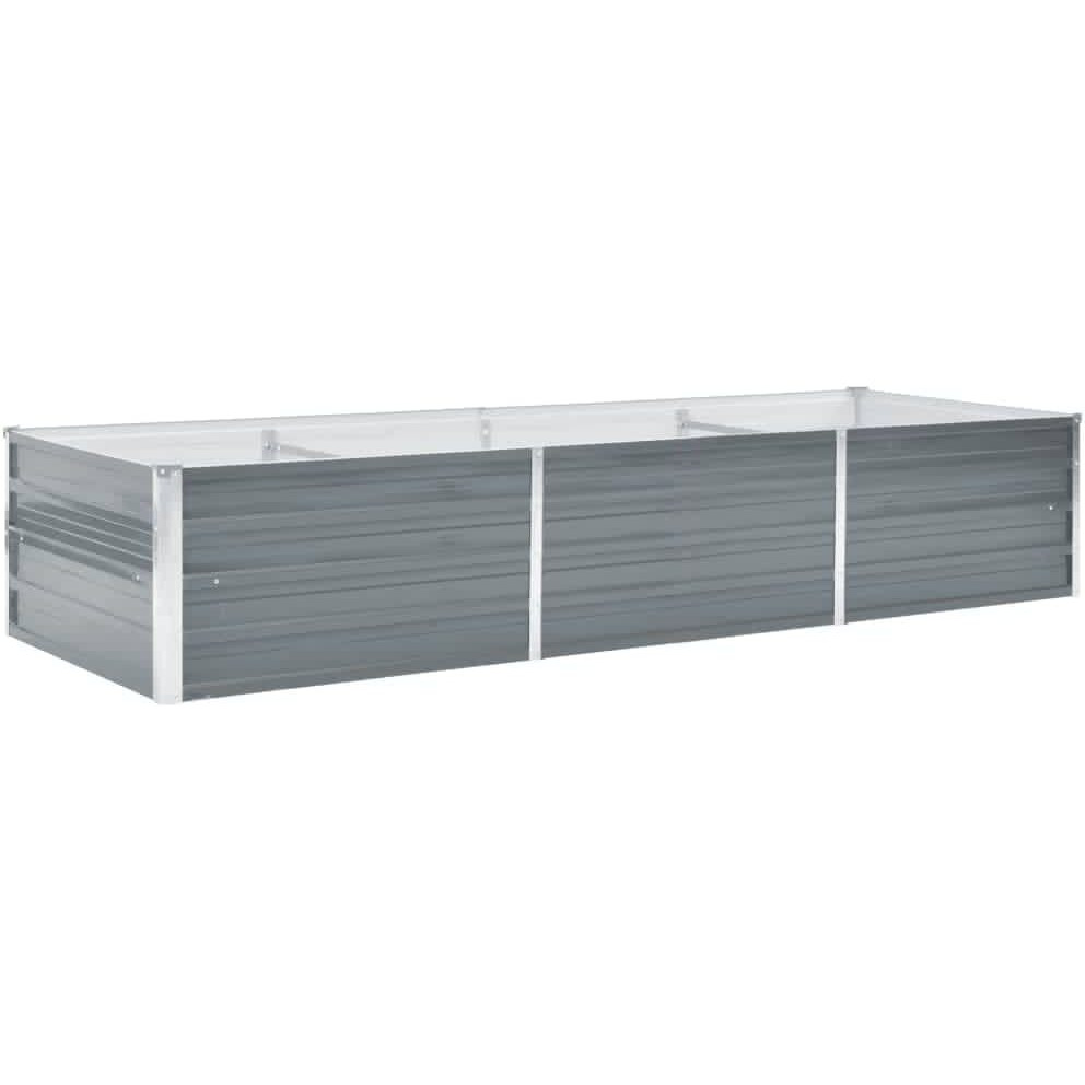 Vidaxl Outdoor Galvanized Steel Garden Raised Bed - Large, Gray, 94.5"&quotX31.5"&quotX17.7"" - Diy Friendly - Weather Resistant