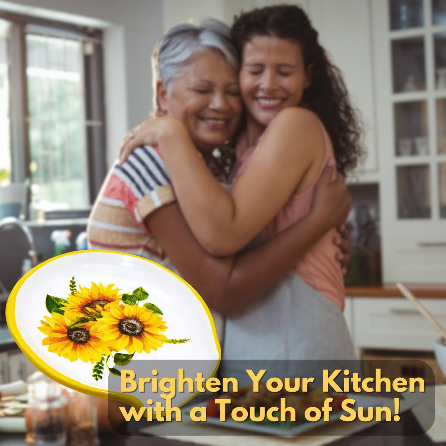 Sunflower Kitchen Decor - Sunflower Spoon Rest, Ceramic Spoon Rest For Stove Top, Large Spoon Rest For Kitchen Counter Decor, Farmhouse Cute Utensil Holder Spoon Holder - Sunflower Christmas Gifts