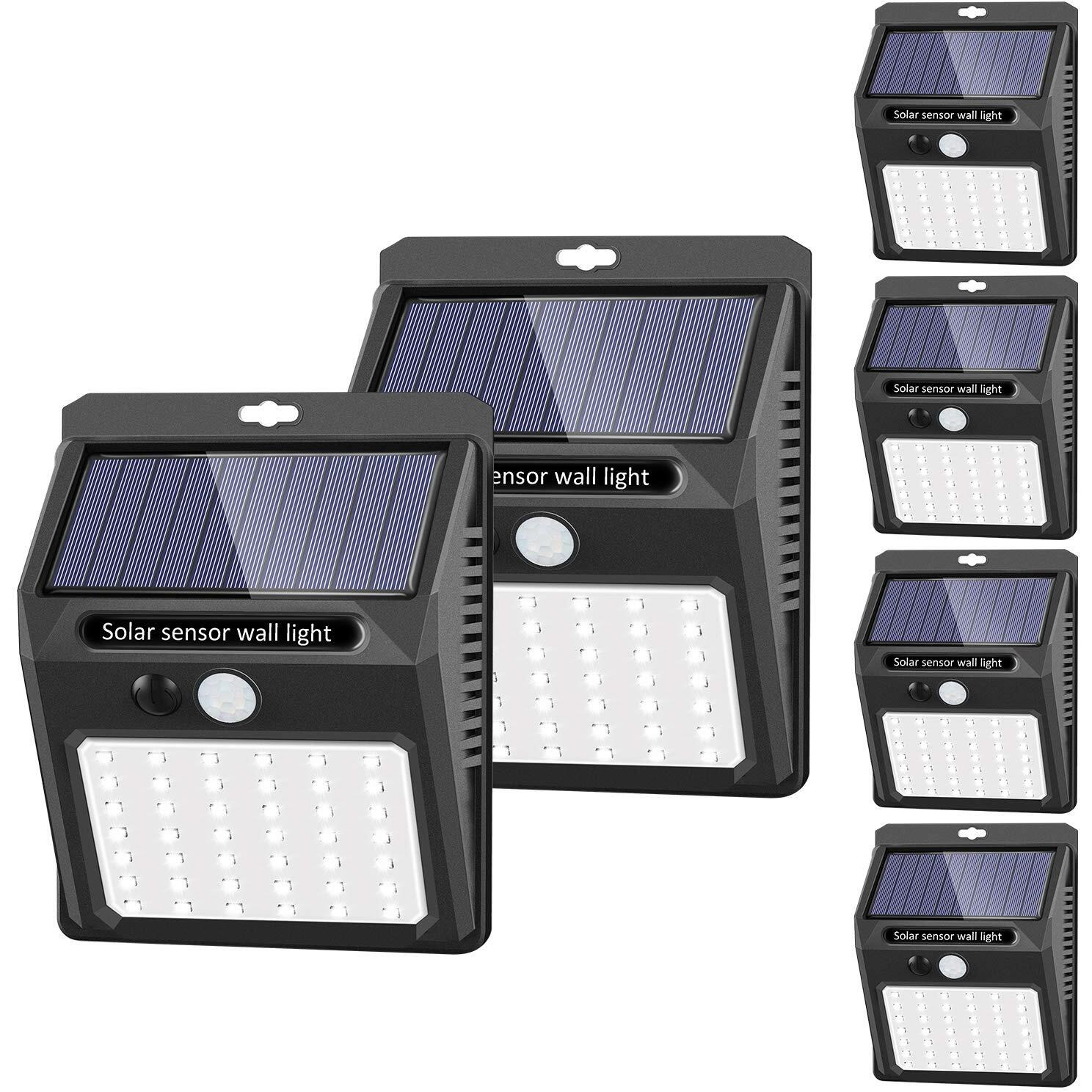 Solar Lights Outdoor [6Pack/3Modes], Solar Security Lights Solar Motion Sensor Lights Waterproof Outdoor Lights For Garden Fence Patio Garage