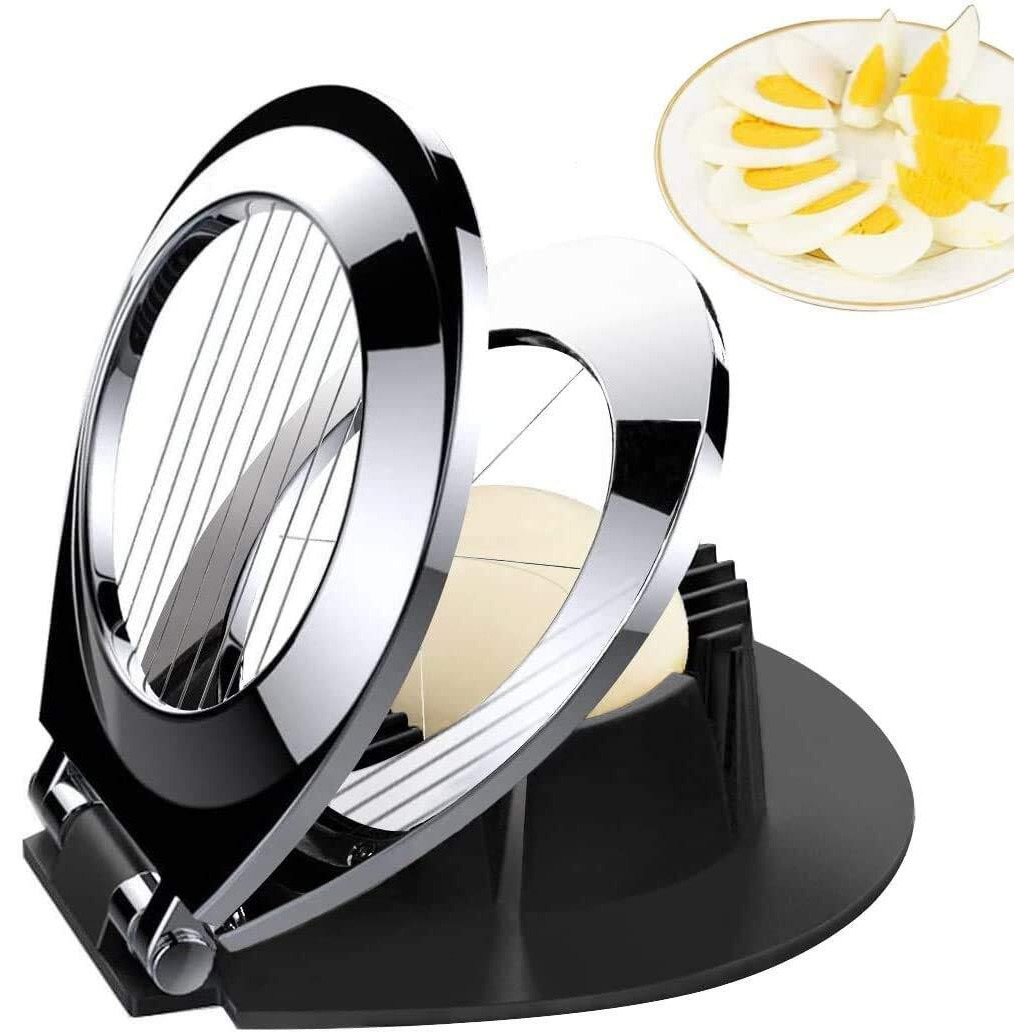 Egg Slicer, Bibury Egg Slicer For Hard Boiled Eggs, Heavy Duty Egg Cutter For Egg Strawberry Mushroom Soft Fruit, Stainless Steel Wire With 3 Slicing Styles, Easy To Clean