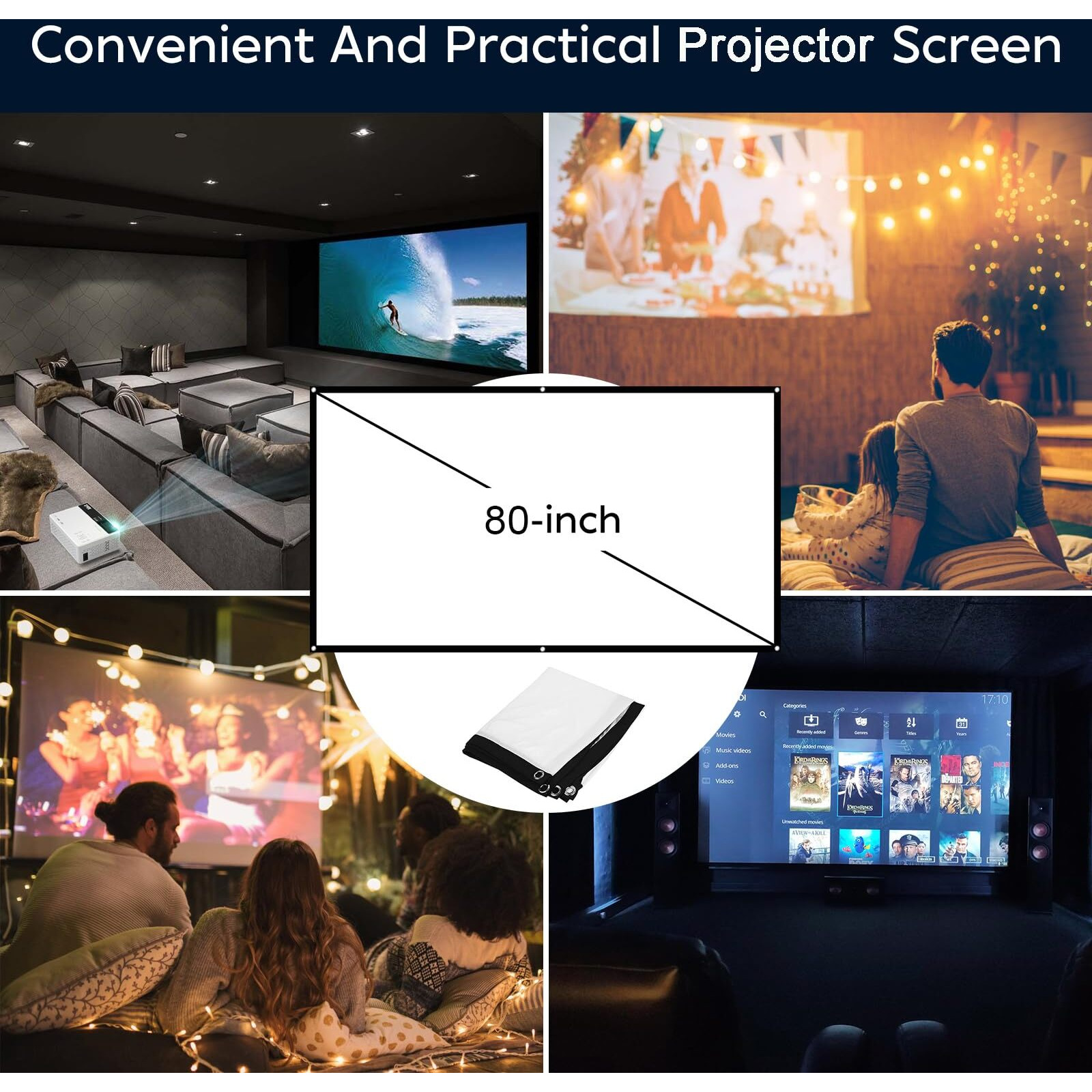 Tmy Mini Projector, Upgraded Bluetooth Projector With Screen, 1080P Full Hd Portable Projector, Movie Projector Compatible With Tv Stick Smartphone/Hdmi/Usb, Indoor & Outdoor Use