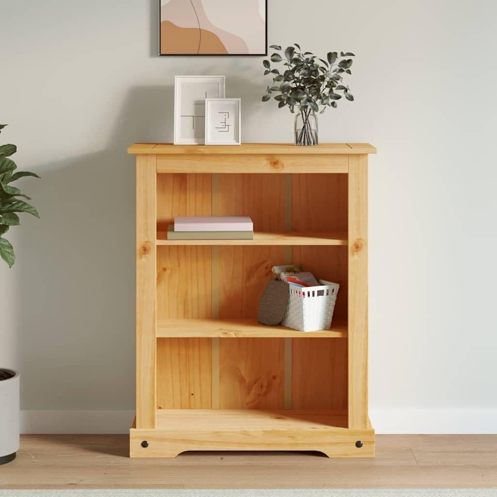 Vidaxl 4-Tier Freestanding Shelf Bookcase - Brown, Mexican Pine Corona Range, 31.9"&quotX11.4"&quotX59"", Farmhouse-Inspired, Resistant Pinewood, Easy Assembly