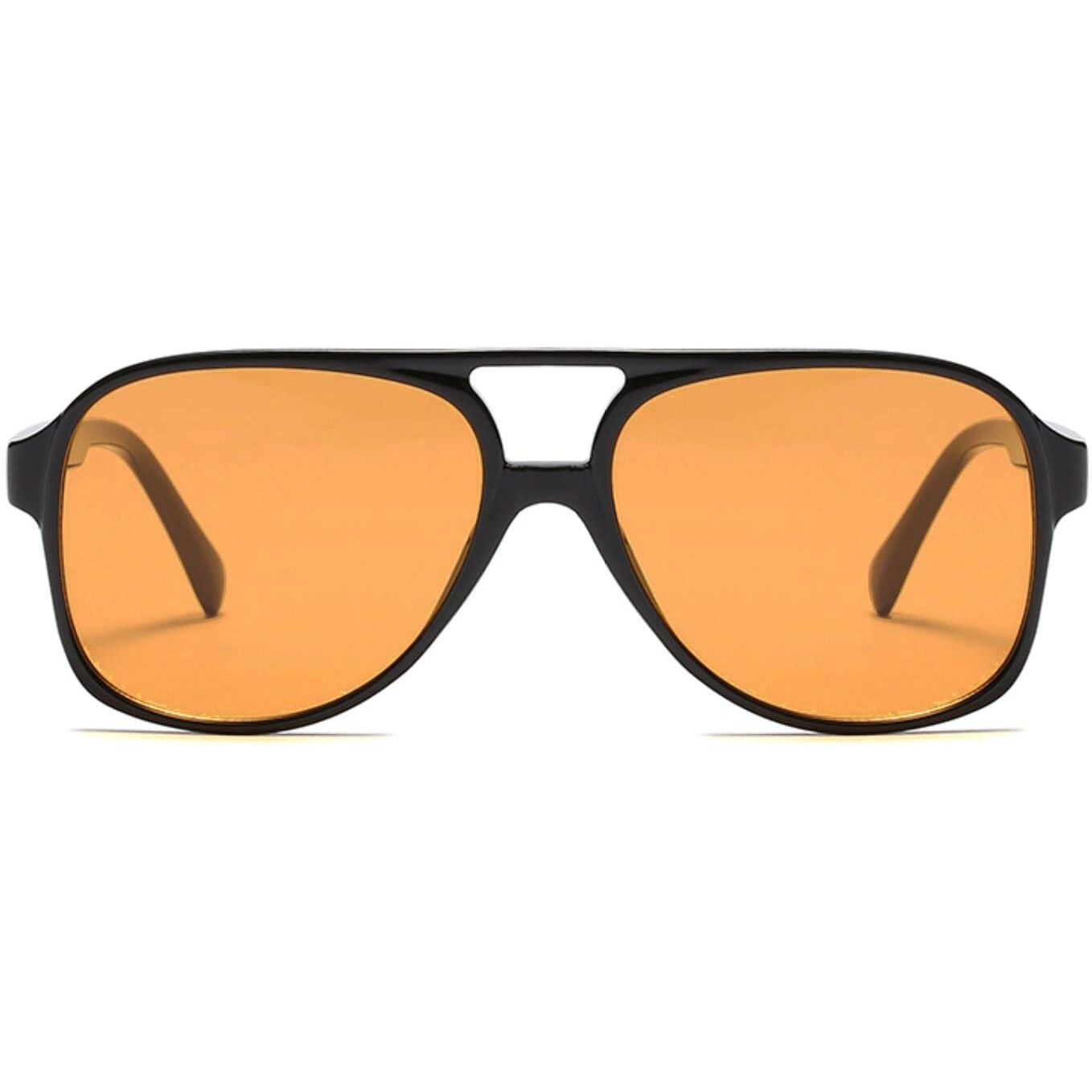 Trendy Retro Vintage Yellow 70S Orange Tinted Aviator Sunglasses For Women Oversized Lentes De Sol Black Square Shades Big Cool Night Vision Men Cute 90S Fashion Ladies 80S Large Flat Top Shady Rays