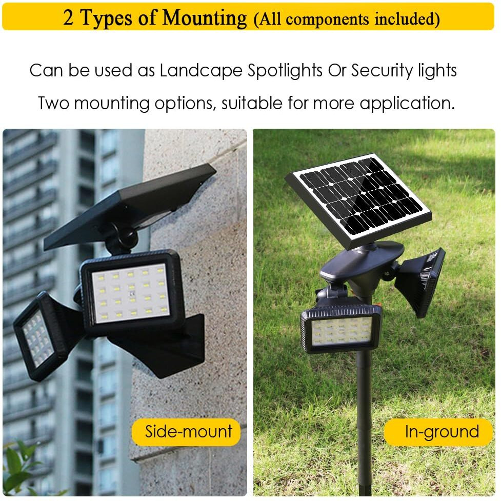Emaner Motion Sensor Solar Light Outdoor, Dusk To Dawn Cordless Security Led Flood Light, 6000K Very Bright, Solar Powered Landscape Spotlights Waterproof For Garden/Driveway/Porch, (1-Pack)