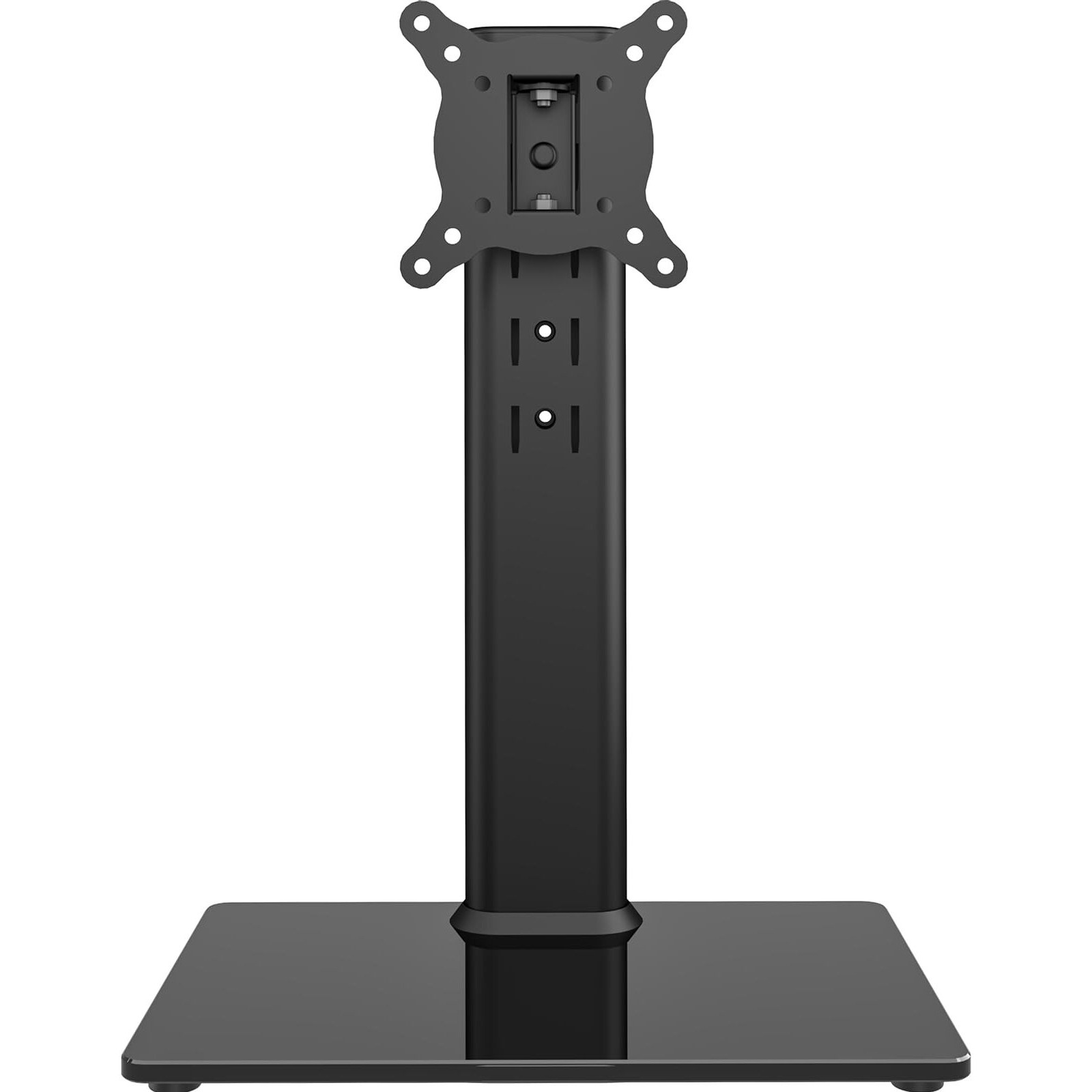 Universal Swivel Tv Stand/Base Table Top Tv Stand For 13 To 32 Inch Tvs With 100 Degree Swivel, 4 Level Height Adjustable, Heavy Duty Tempered Glass Base, Holds Up To 77Lbs, Ht07B-001