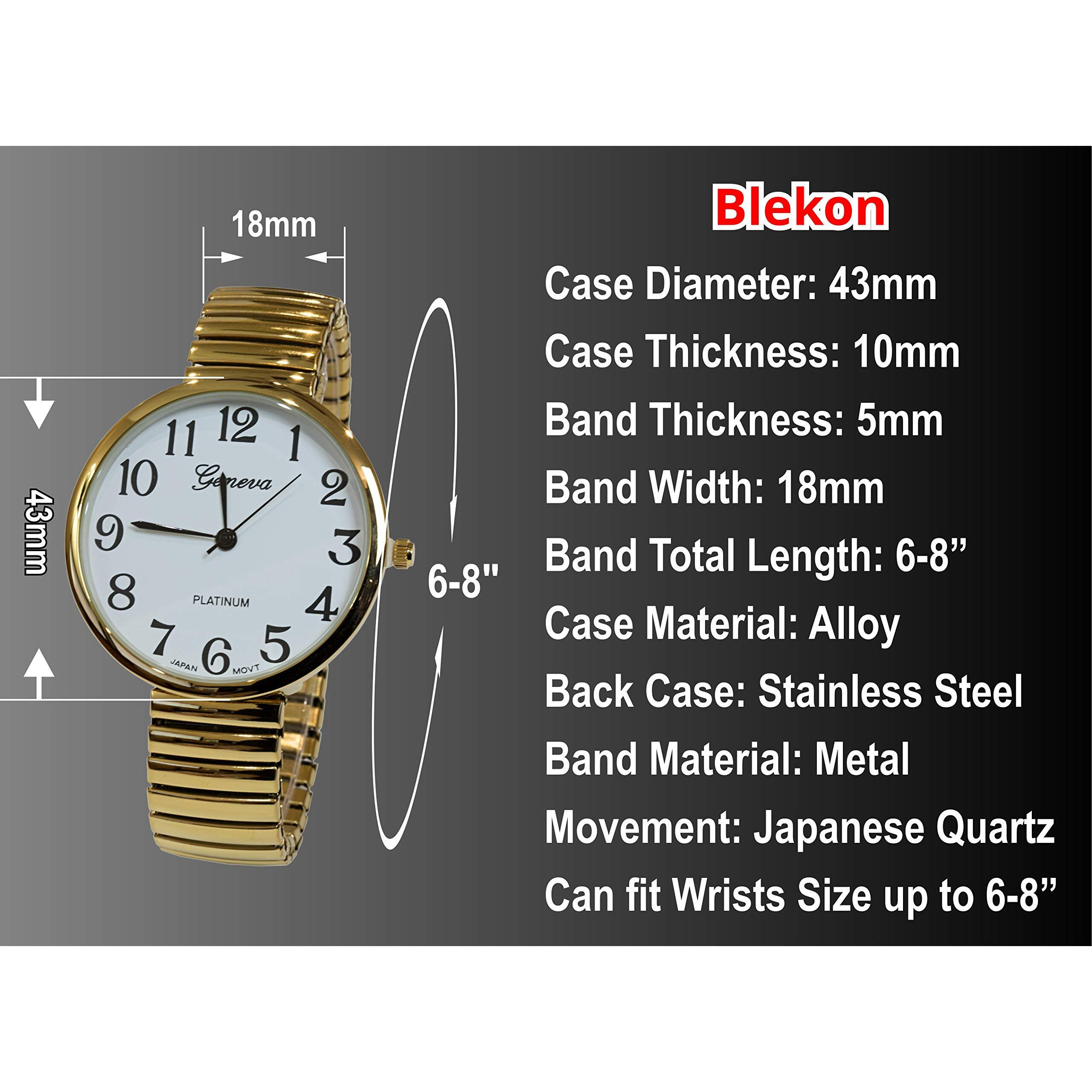 Ladies Large Number Face Stretch Band Watch Gold 1262G
