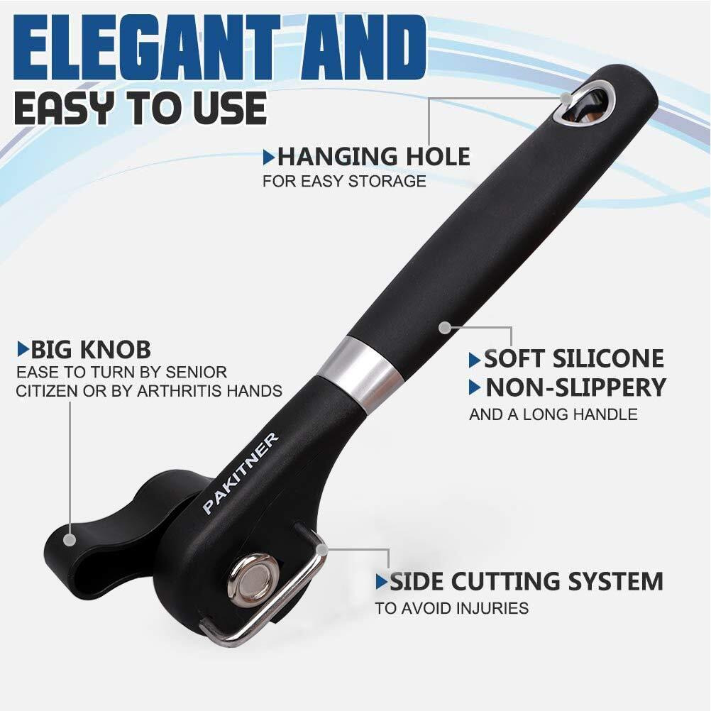 Pakitner- Safe Cut Can Opener, Smooth Edge Can Opener - Can Opener Handheld, Manual Can Opener, Ergonomic Smooth Edge, Food Grade Stainless Steel Cutting Can Opener For Kitchen & Restaurant
