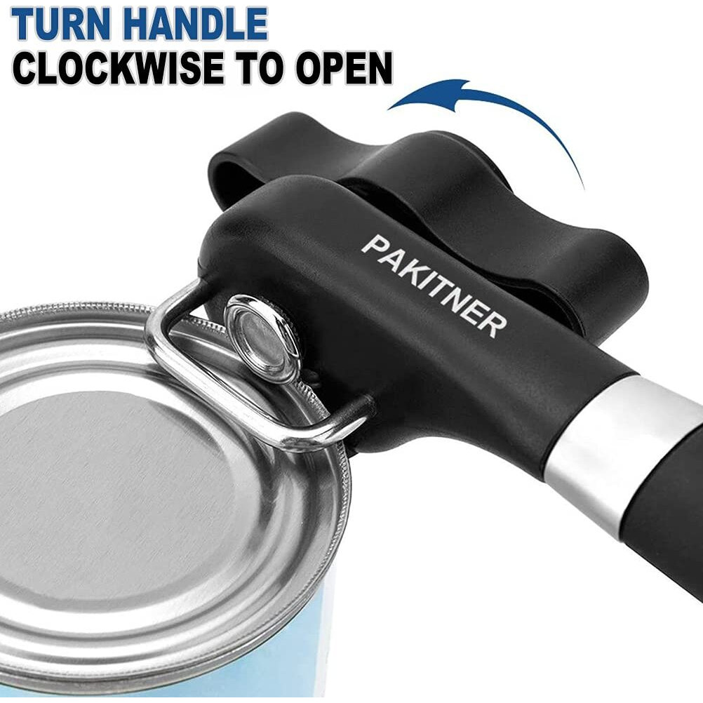 Pakitner- Safe Cut Can Opener, Smooth Edge Can Opener - Can Opener Handheld, Manual Can Opener, Ergonomic Smooth Edge, Food Grade Stainless Steel Cutting Can Opener For Kitchen & Restaurant