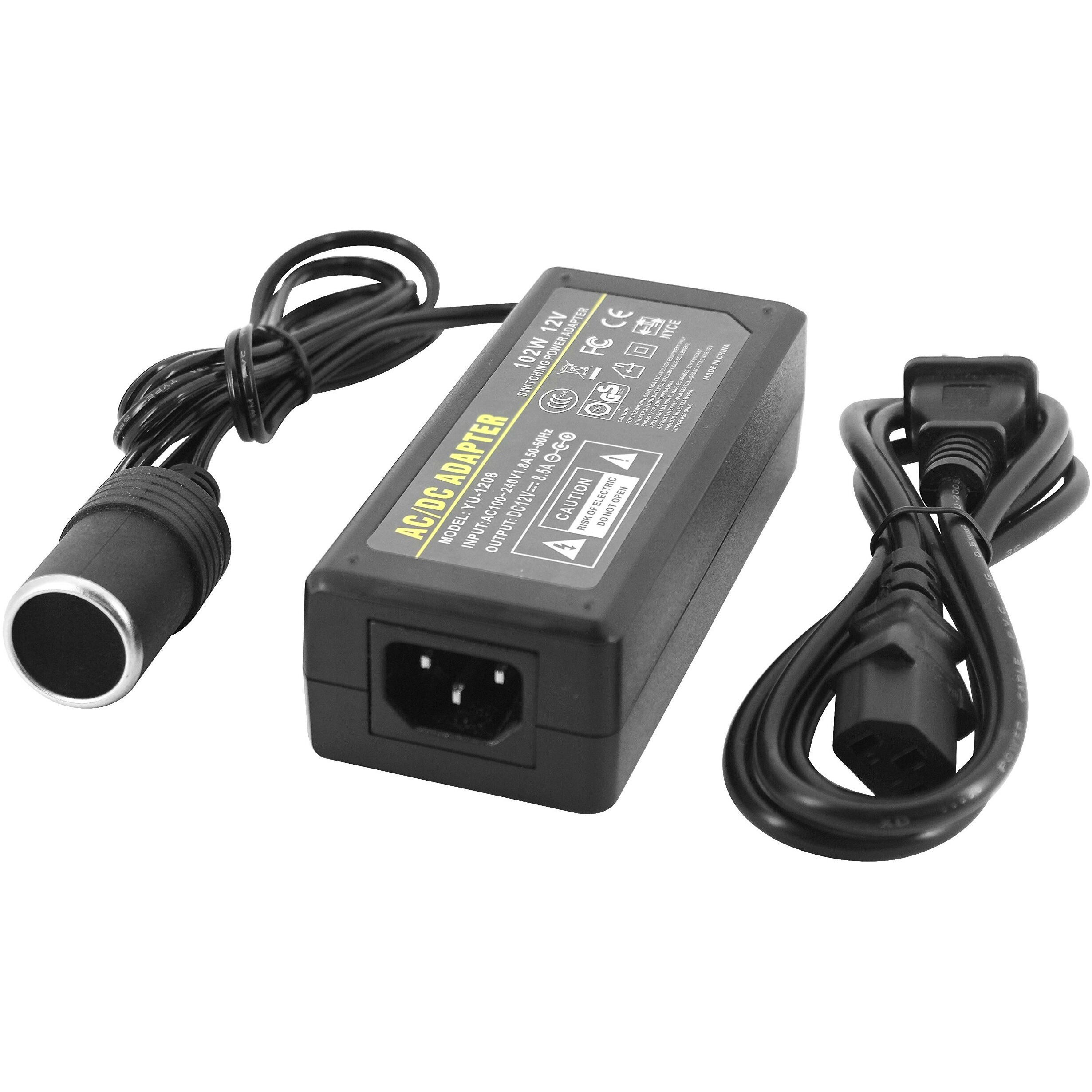Ac To Dc Converter, 8.5A 102W 110-220V To 12V Car Cigarette Lighter Socket Ac/Dc Auxiliary Power Adapter For Diesel Heater Car Vacuum Cleaner, Air Compressor Tire Inflator, Portable Fridge