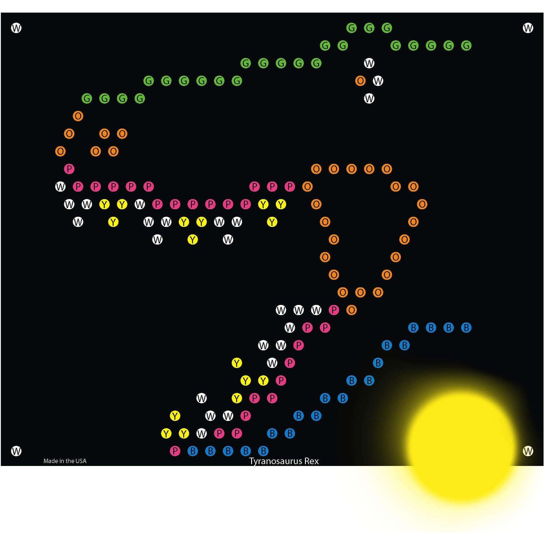 Illumipeg Dinosaurs Refill Templates For Basic Fun Lite Brite Ultimate Classic Toy (10 Sheets, 7X8)