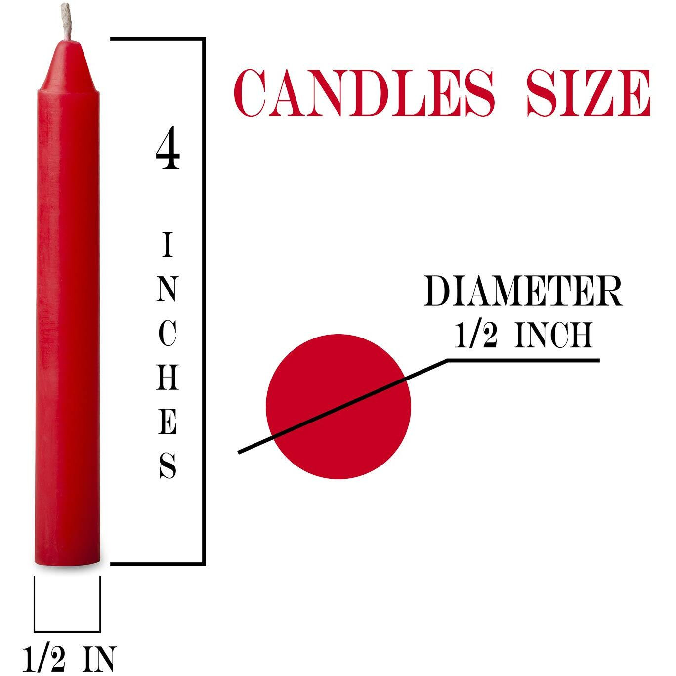 20Pcs Candles For Christmas Tree - Angel Chime Decorations - Christmas Pyramids Carousel - 4 Inch X 1/2 Inch Diameter - 1.5 Hour Burn Time-Red
