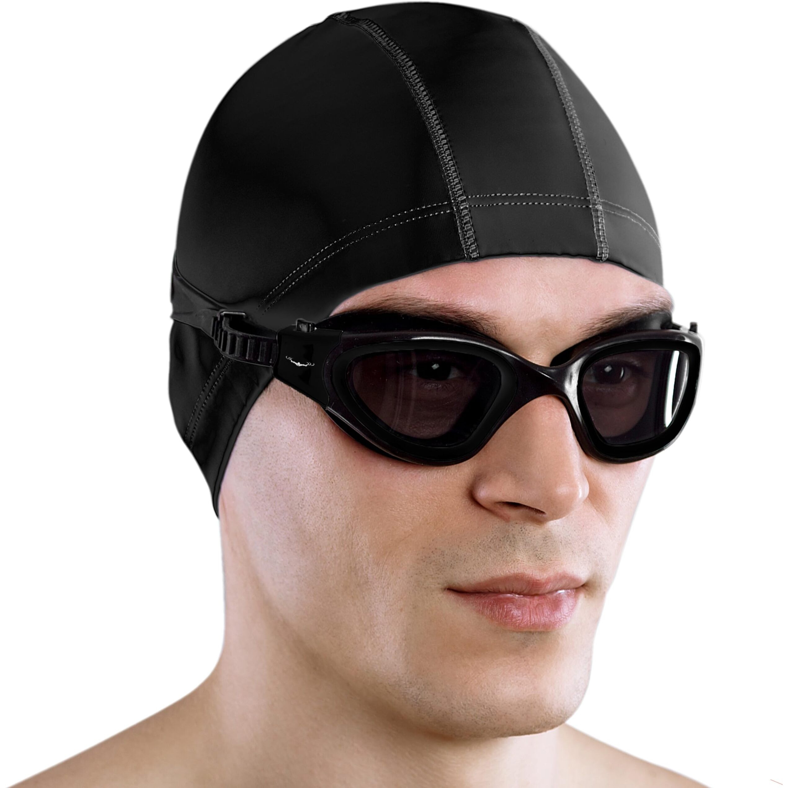 Aqtivaqua Polarized Swim Goggles Swimming Goggles For Adult Men Women Kids 6-14 Youth Girls Boys Childrens Dx-P (All Black Frame, Silver Case, Polarised Lens)