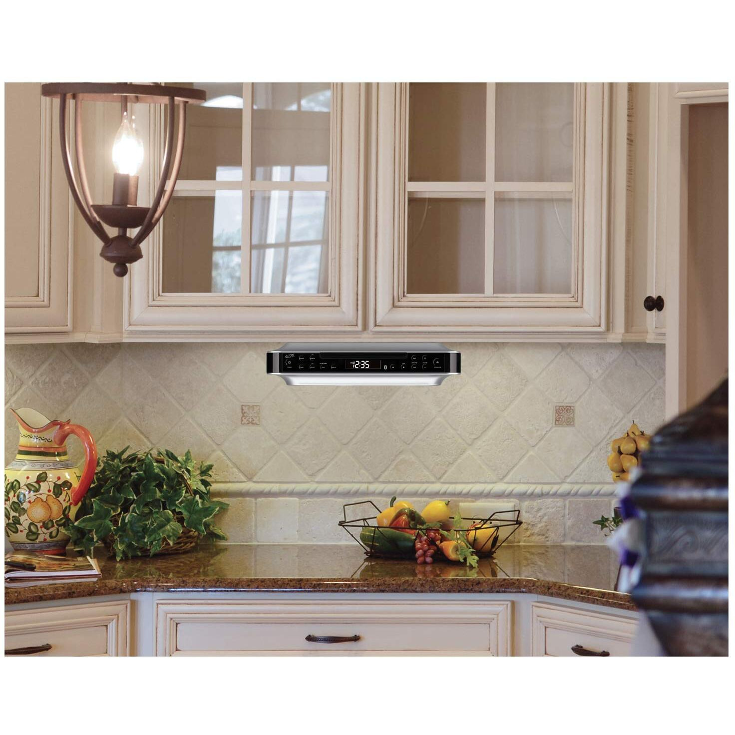 Ilive Bluetooth Under Cabinet Radio (Fm) Cd And Mp3 Player, Usb, Aux In, Wireless Music System With Kitchen Timer, Digital Clock, With Remote Control Ikbc384Smp3U