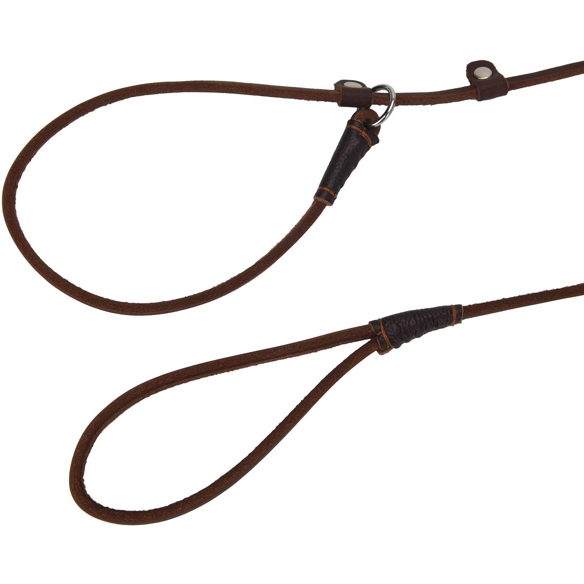 Real Leather Slip Dog Leash For Small Medium Dogs Lightweight Thin But Sturdy Adjustable Slip Lead Dog Leash Soft And Slim 5 Ft X 1/5 Inch