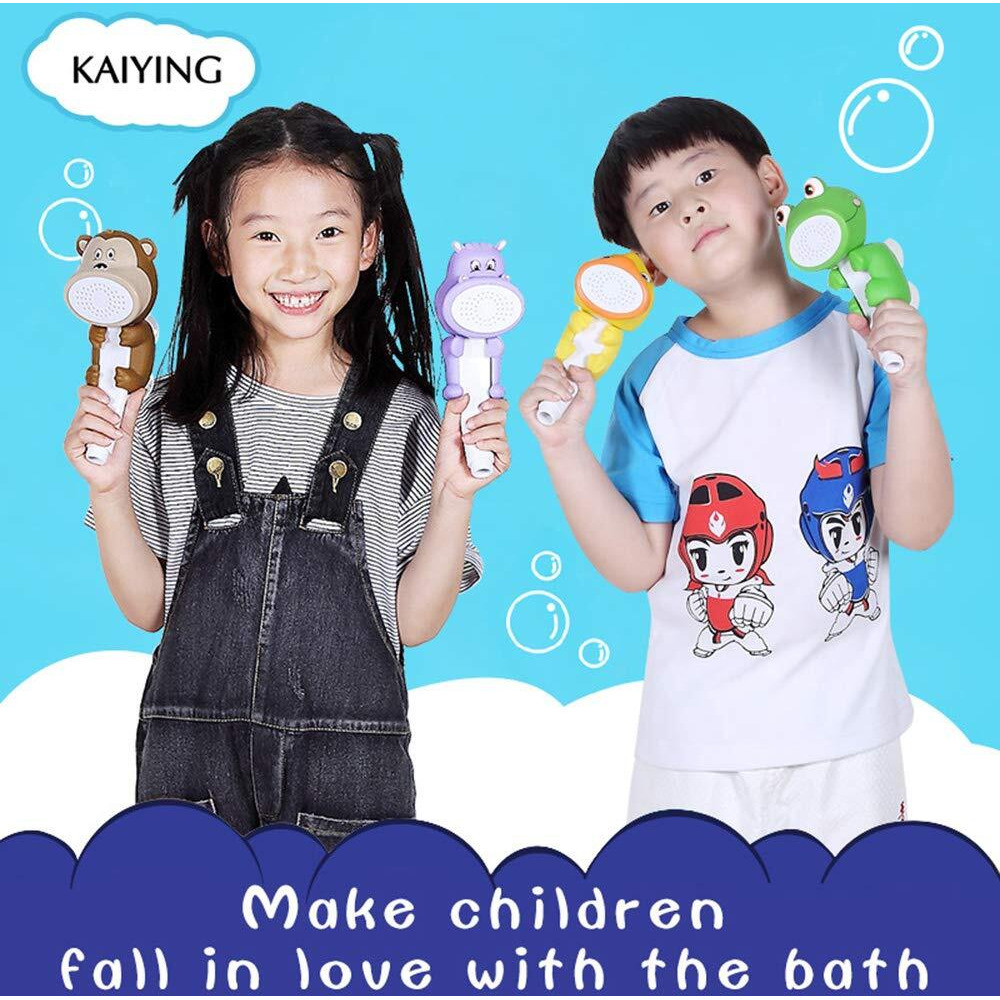 Kaiying Children's Handheld Shower Head,Cartoon Water Flow Spray Shower Head Baby Kids Toddler Bath Bathing Accessories (JShowerhead(Froggie)+Hose+Diverter)