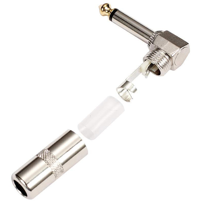 Hsp-Hswiti Audio 1/4"" 90 Degree Right Angle Plug, 6.35Mm Heavy Duty Ts Mono Male Solder Jack Connector For Speaker/Guitar/Microphone Cables - 5Pack