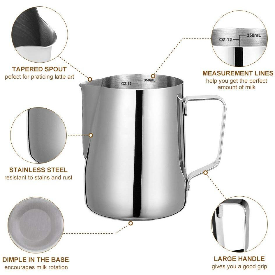 Milk Frother Handheld Coffee Art Set, Electric Coffee Frother With Milk Frother Pitcher, Powder Cocoa Shaker, Coffee Stencils, Coffee Spoons, Latte Art Pen
