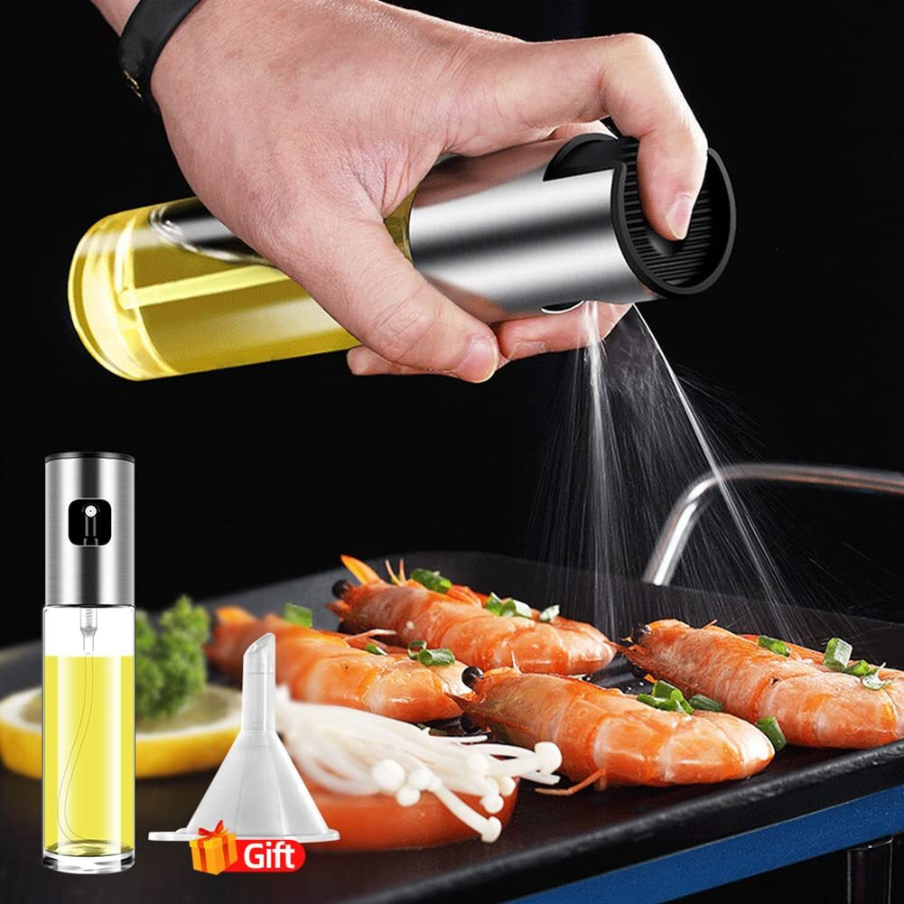 Olive Oil Sprayer For Cooking Oil Spritzer Mister For Air Fryer Glass Bottle For Vinegar Vegetable Oil Portable Kitchen Gadgets For Bbq/Pan/Salads/Baking (1)