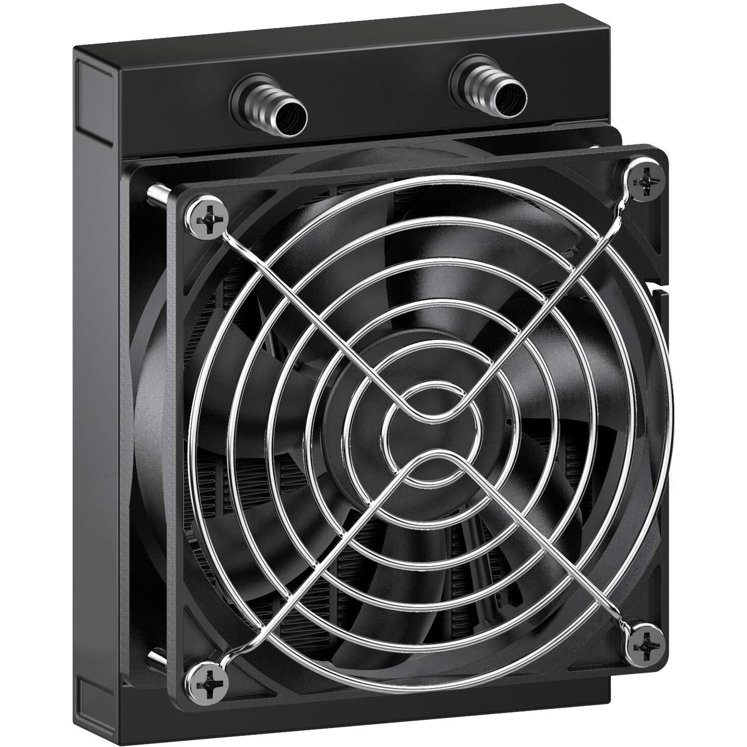 Clyxgs Water Cooling Radiator,12 Pipe Aluminum Heat Exchanger Radiator With Fan For Pc Cpu Computer Water Cool System Dc12V 120Mm Black