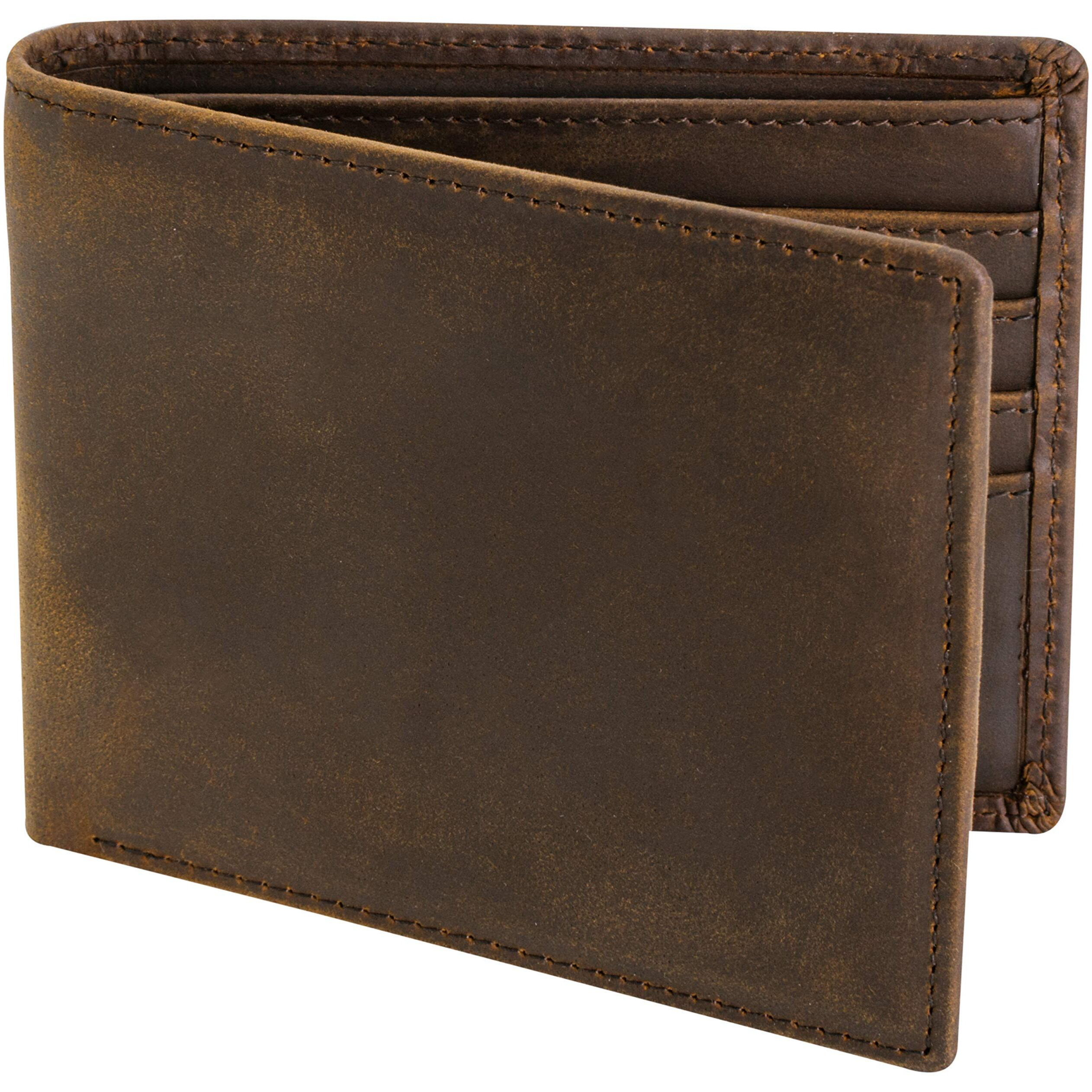 Stay Fine Top Grain Leather Wallet For Men | Rfid Blocking | Bifold, Extra Capacity With 2 Id Windows | Ultra Strong Stitching | Slim Billfold With 8 Card Slots | Gift For Him