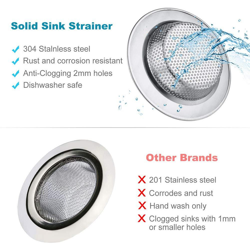 Kitchen Sink Drain Strainer 6 Pack Stainless Steel Sink Stopper, Anti-Clogging Kitchen Sink Drain Basket For Kitchen Sink Strainer Replacement Set