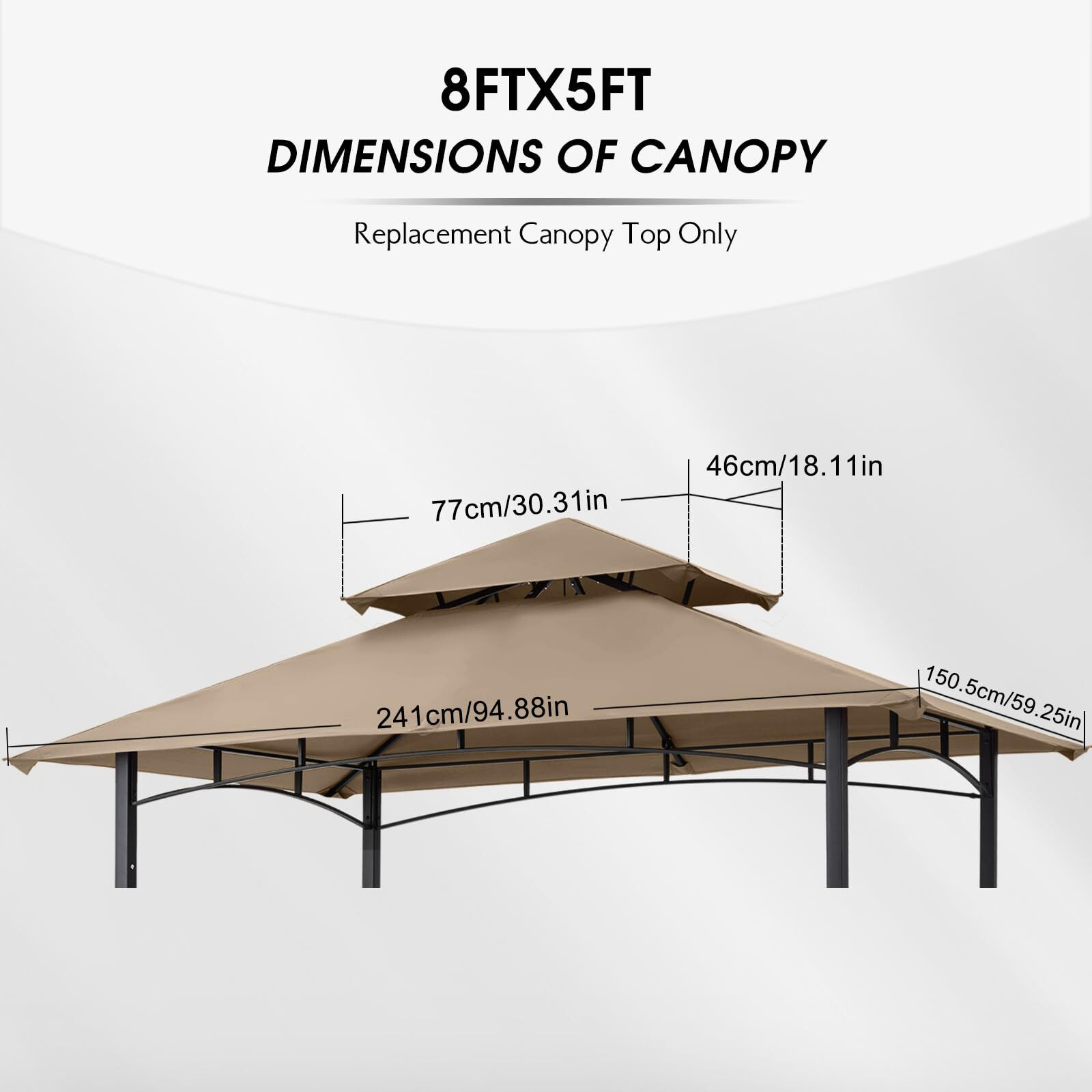 Mastercanopy Grill Gazebo Replacement Canopy Top For Model L-Gg001Pst-F (Beige)