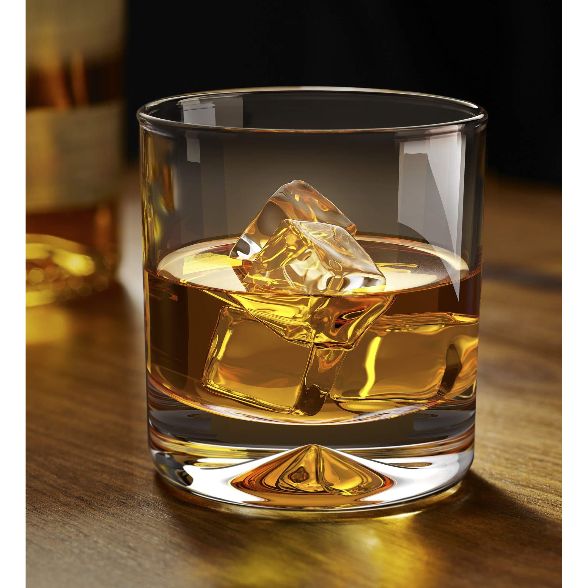 Mofado. Crystal Old Fashioned Whiskey Glasses - 10Oz (Set Of 4) - Perfect Weight And Sturdy/Barware For Scotch, Bourbon, Manhattans, Old Fashioned Cocktails - Birthday Valentine's Gift For Him