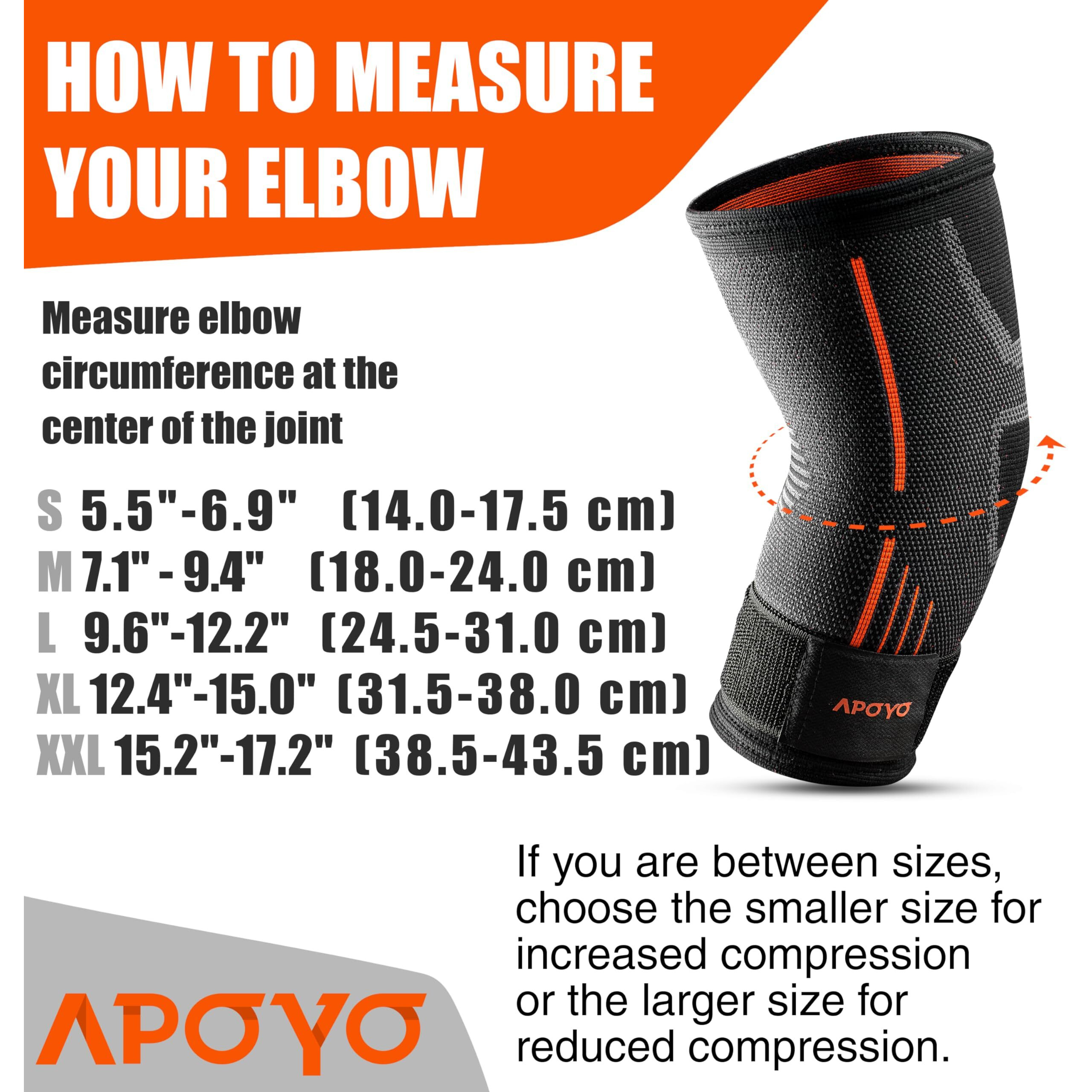 Apoyo Elbow Brace For Tendonitis And Tennis Elbow, Compression Sleeve For Arthritis, Workouts, Reduce Joint Pain During Fitness Activity (Large)