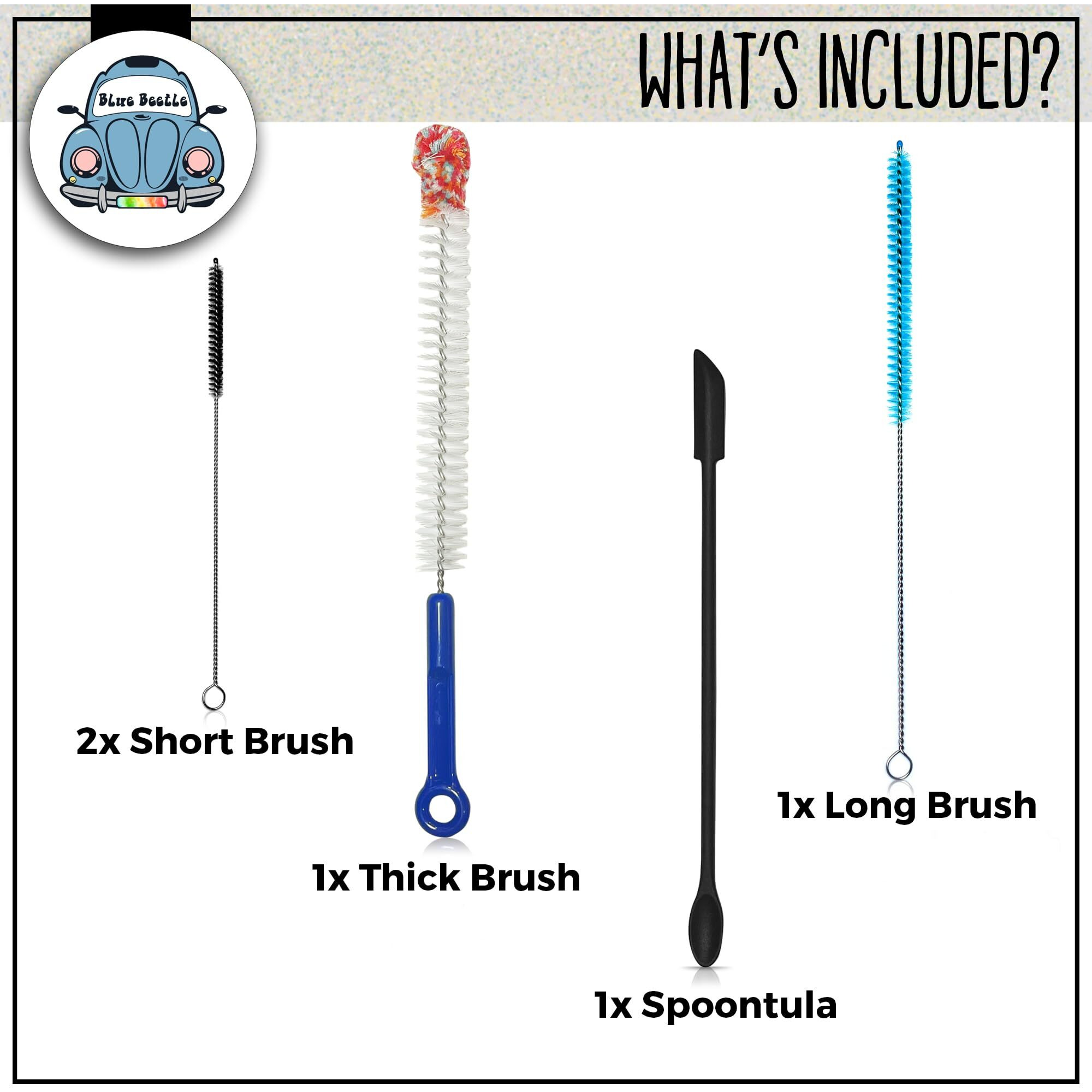 Blue Beetle Brushes - Glass Pipe Cleaning Kit, Glass Pipe Cleaner, Pipe Cleaner, Bowl Cleaner, Hookah Cleaning Kit, Bottle Cleaning Brushes