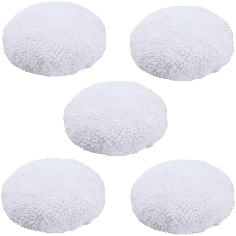 Kingbra 5Pcs Car Polisher Pad Bonnet (9 To 10 Inches), Soft Microfiber Polishing Bonnet Buffing Pad Cover, Car Waxing Bonnet Waxer Pads For Car Polisher